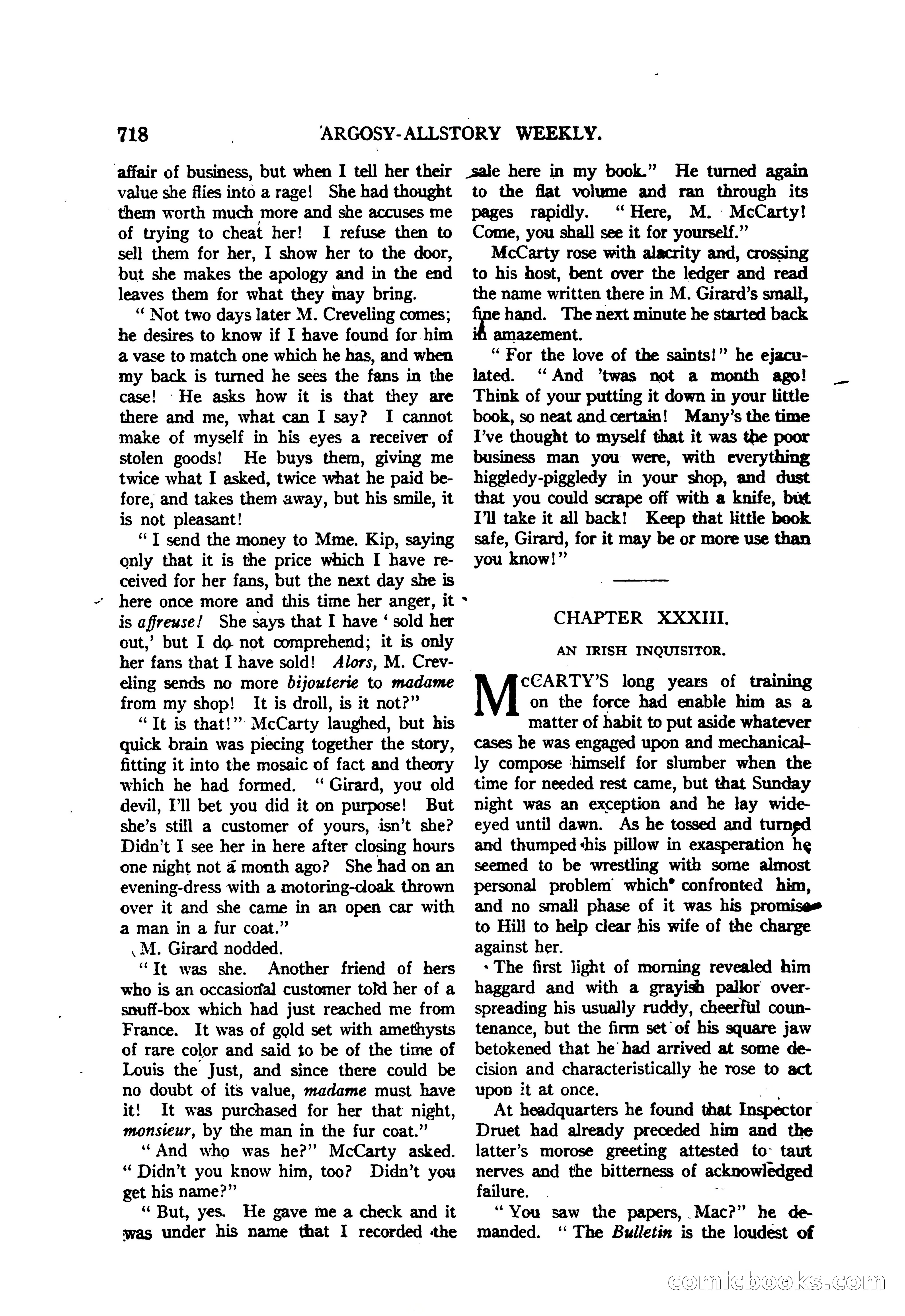 Argosy All-Story Weekly — "The Purple Limited" — page 152 of 208