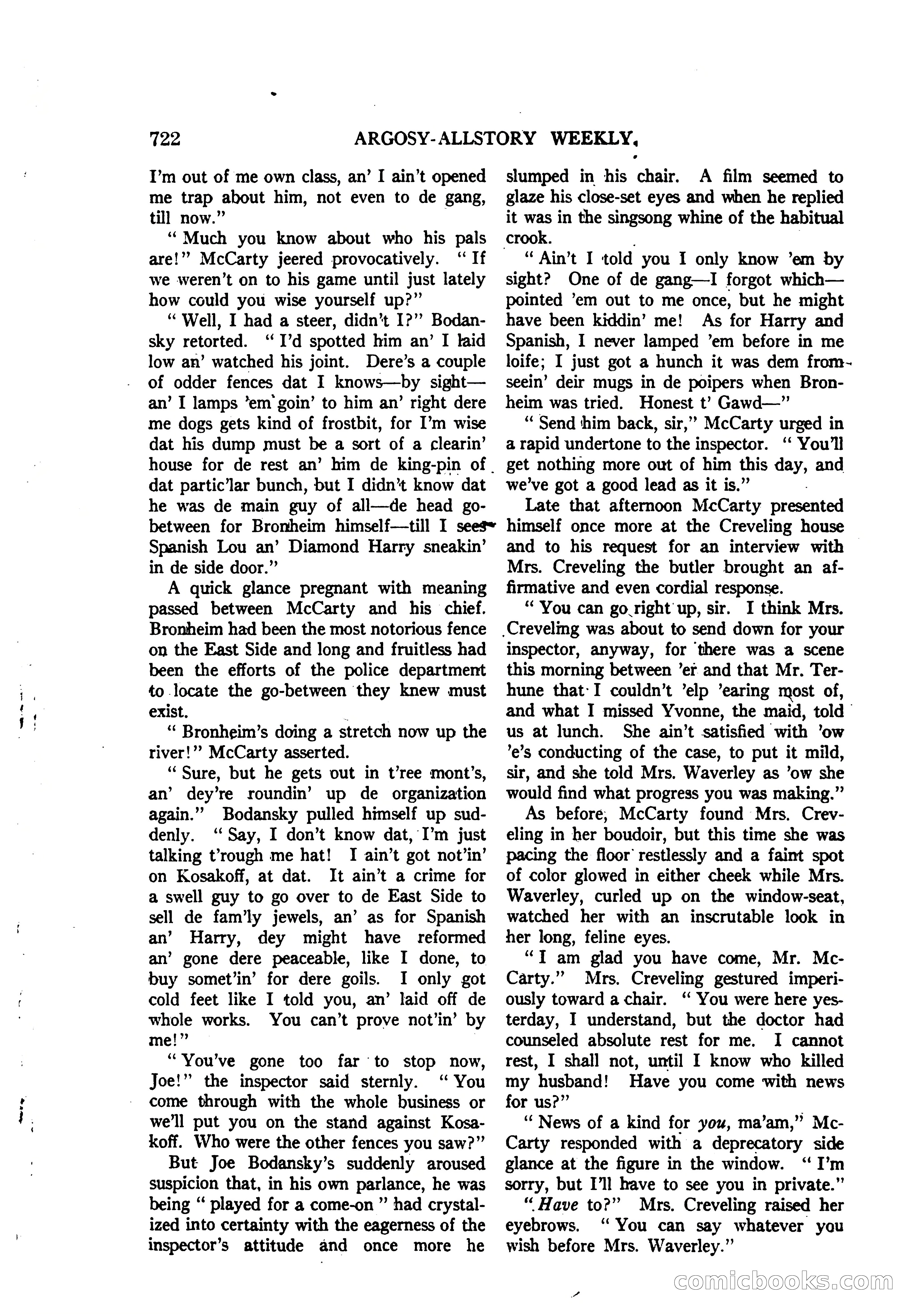 Argosy All-Story Weekly — "The Purple Limited" — page 156 of 208