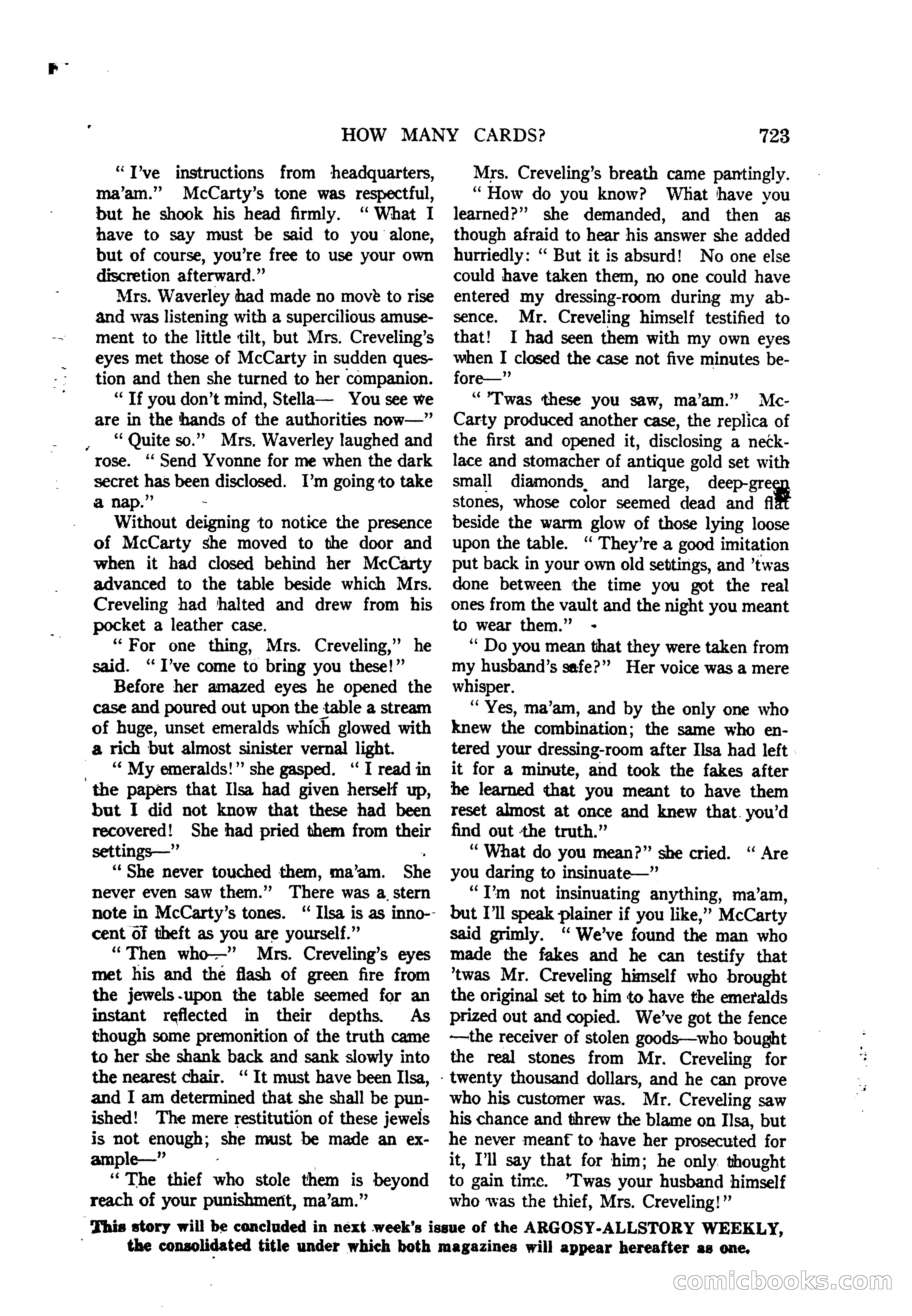 Argosy All-Story Weekly — "The Purple Limited" — page 157 of 208
