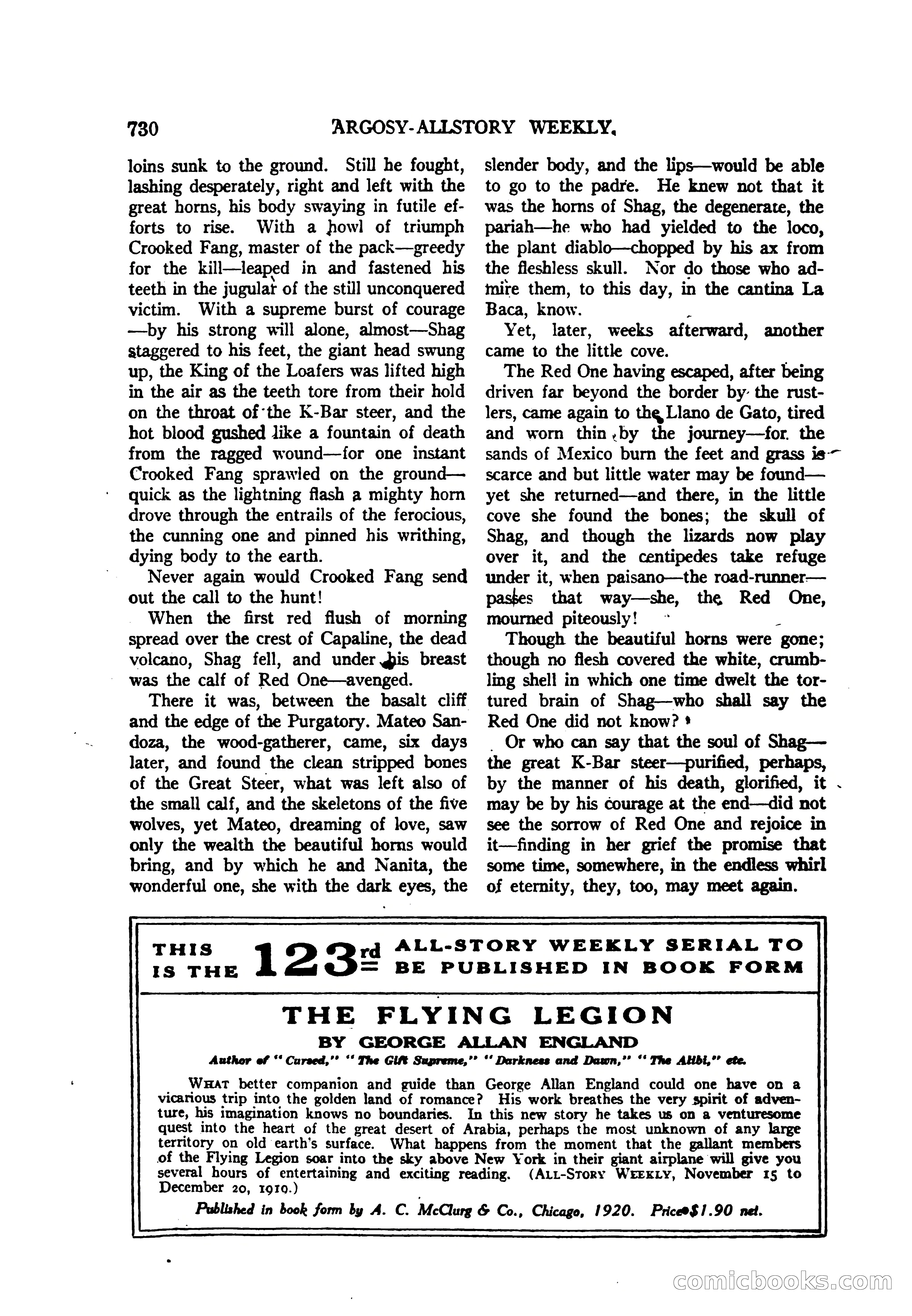 Argosy All-Story Weekly — "The Purple Limited" — page 164 of 208