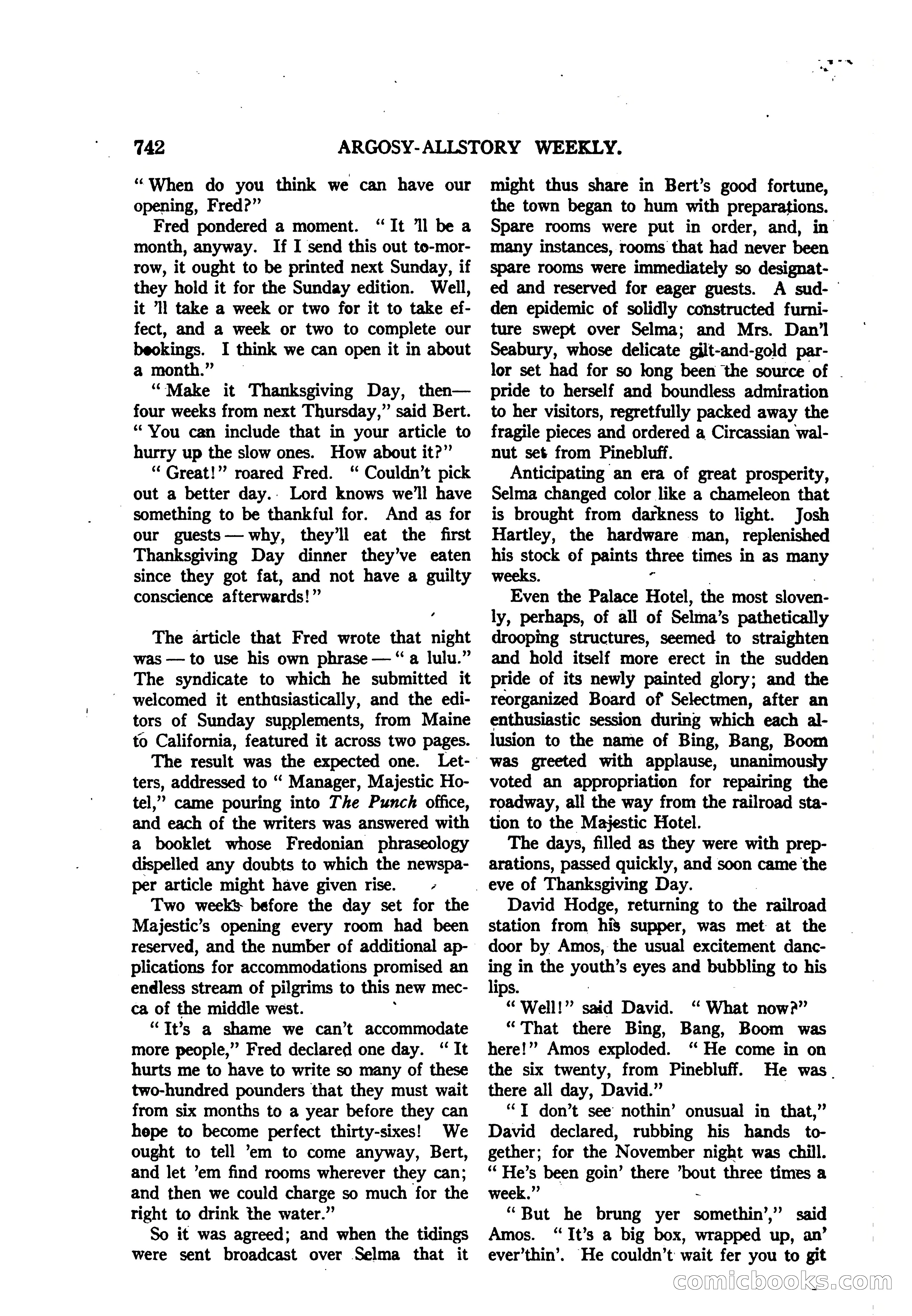 Argosy All-Story Weekly — "The Purple Limited" — page 176 of 208