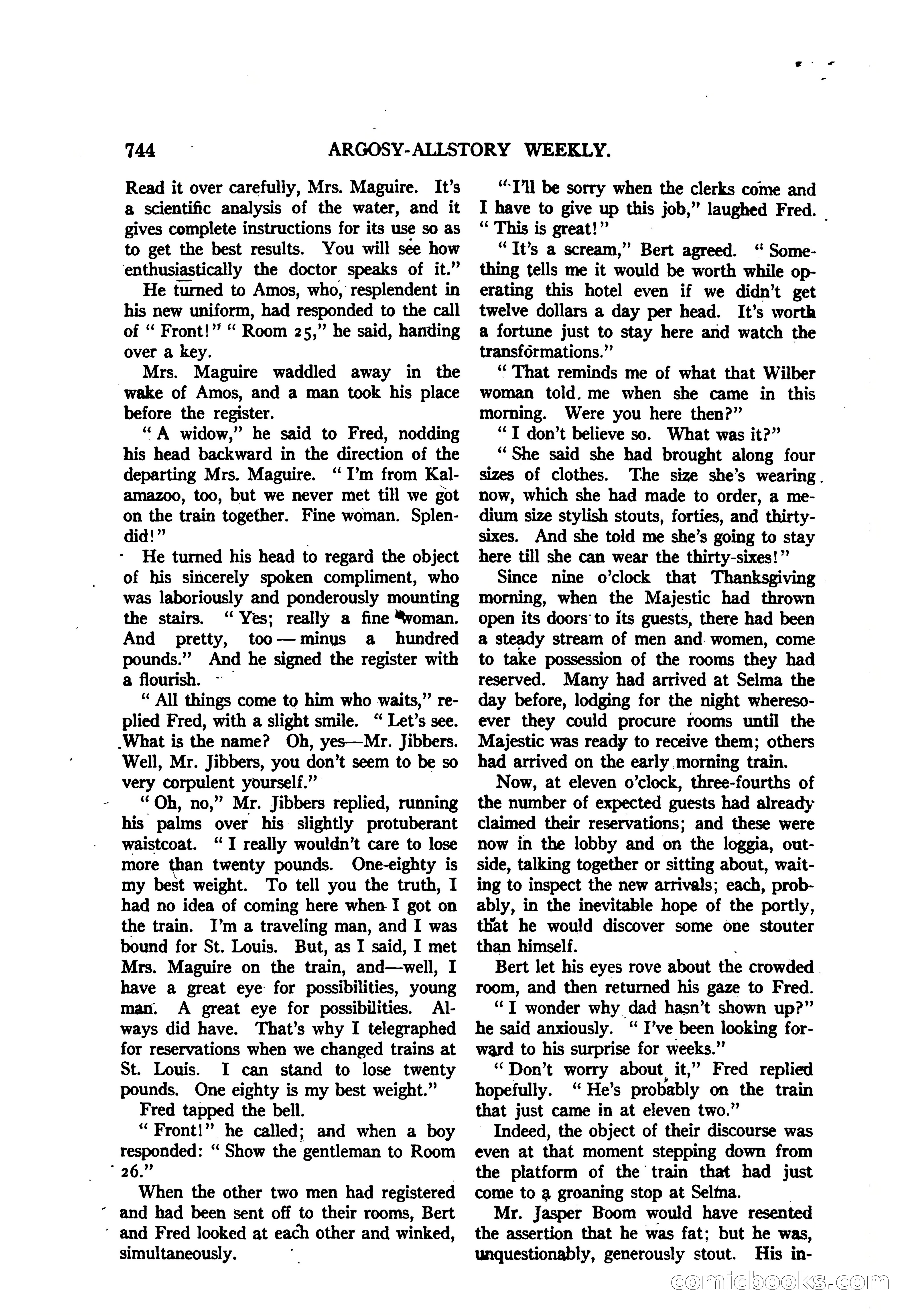 Argosy All-Story Weekly — "The Purple Limited" — page 178 of 208