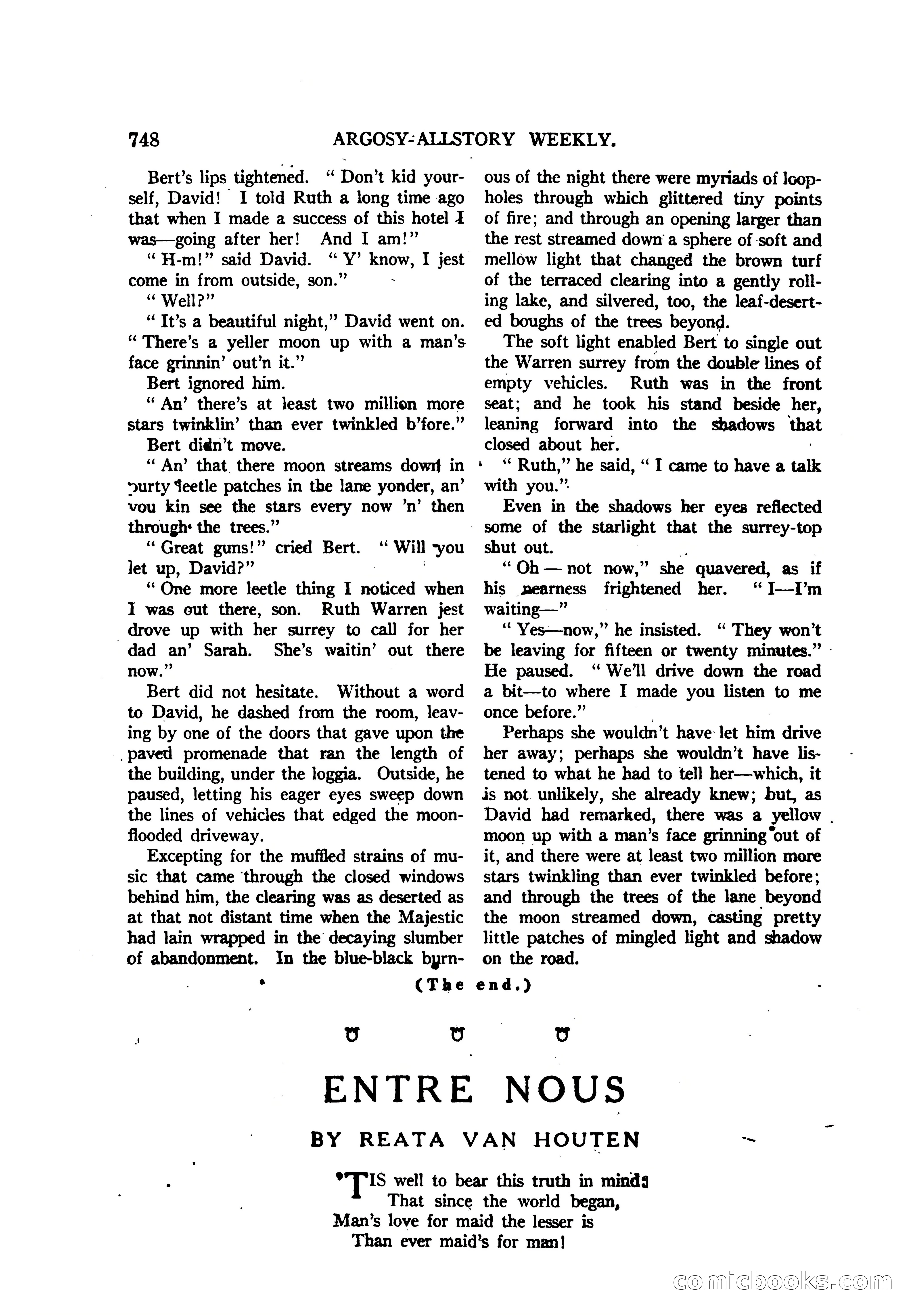 Argosy All-Story Weekly — "The Purple Limited" — page 182 of 208