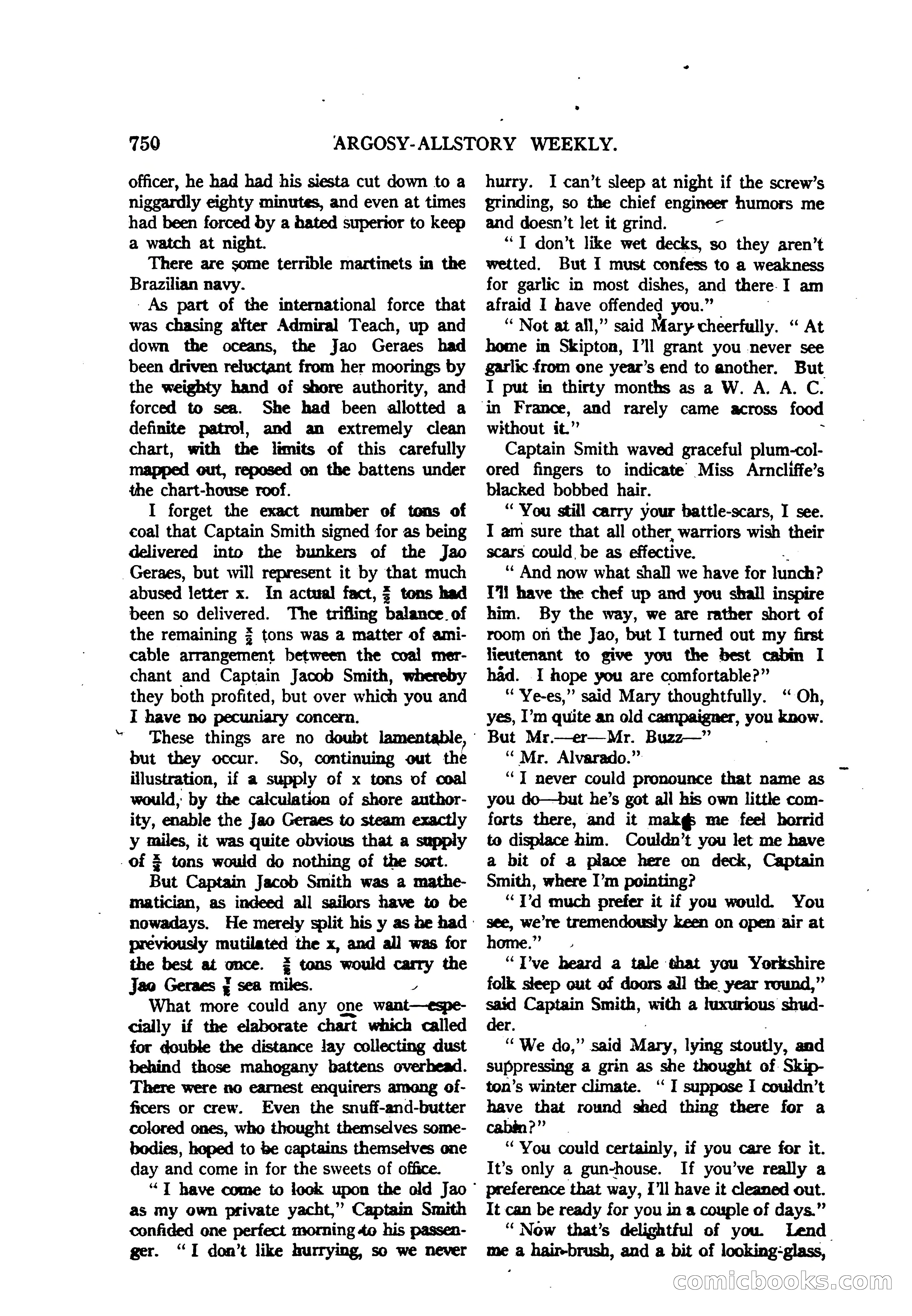 Argosy All-Story Weekly — "The Purple Limited" — page 184 of 208