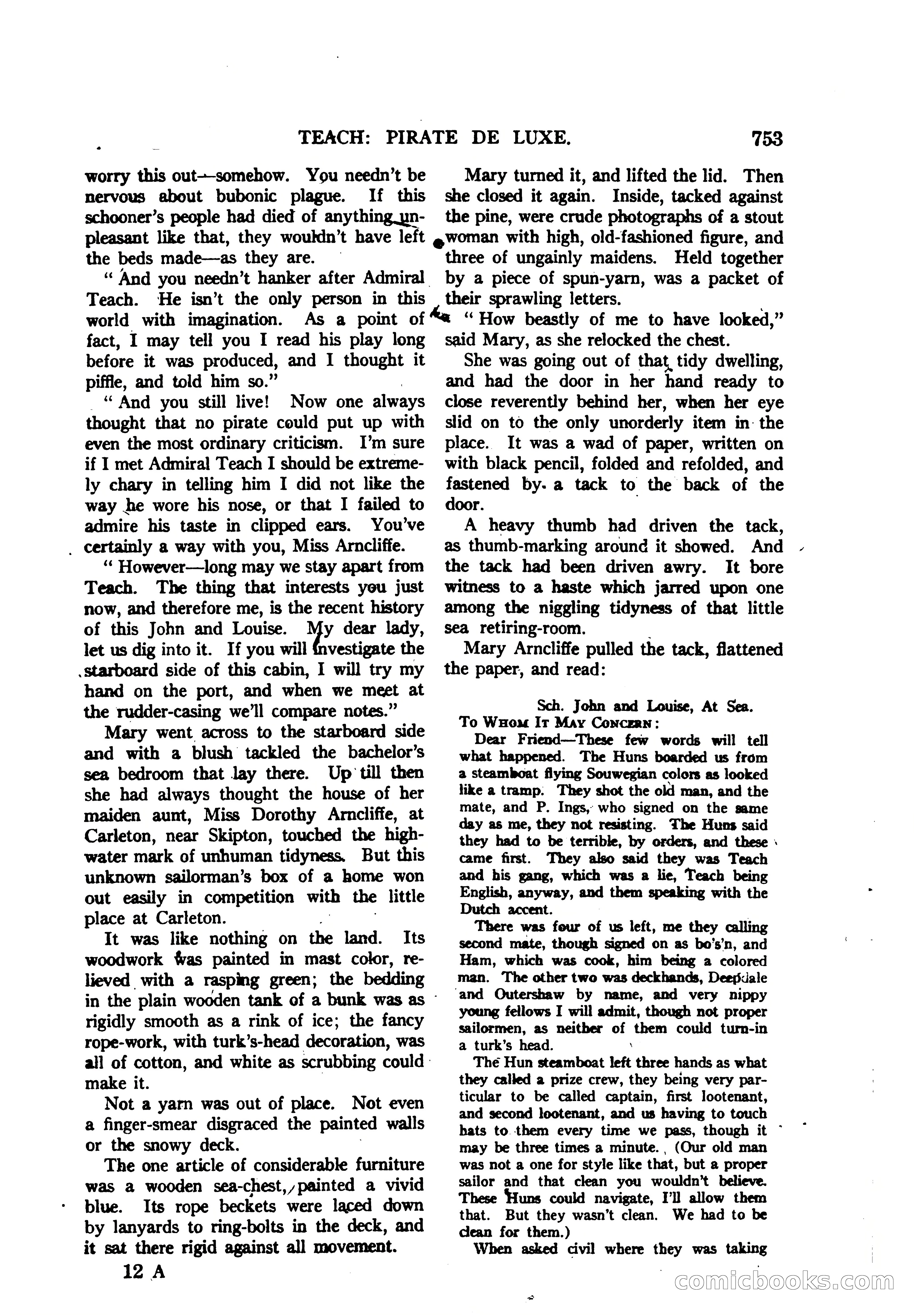 Argosy All-Story Weekly — "The Purple Limited" — page 187 of 208