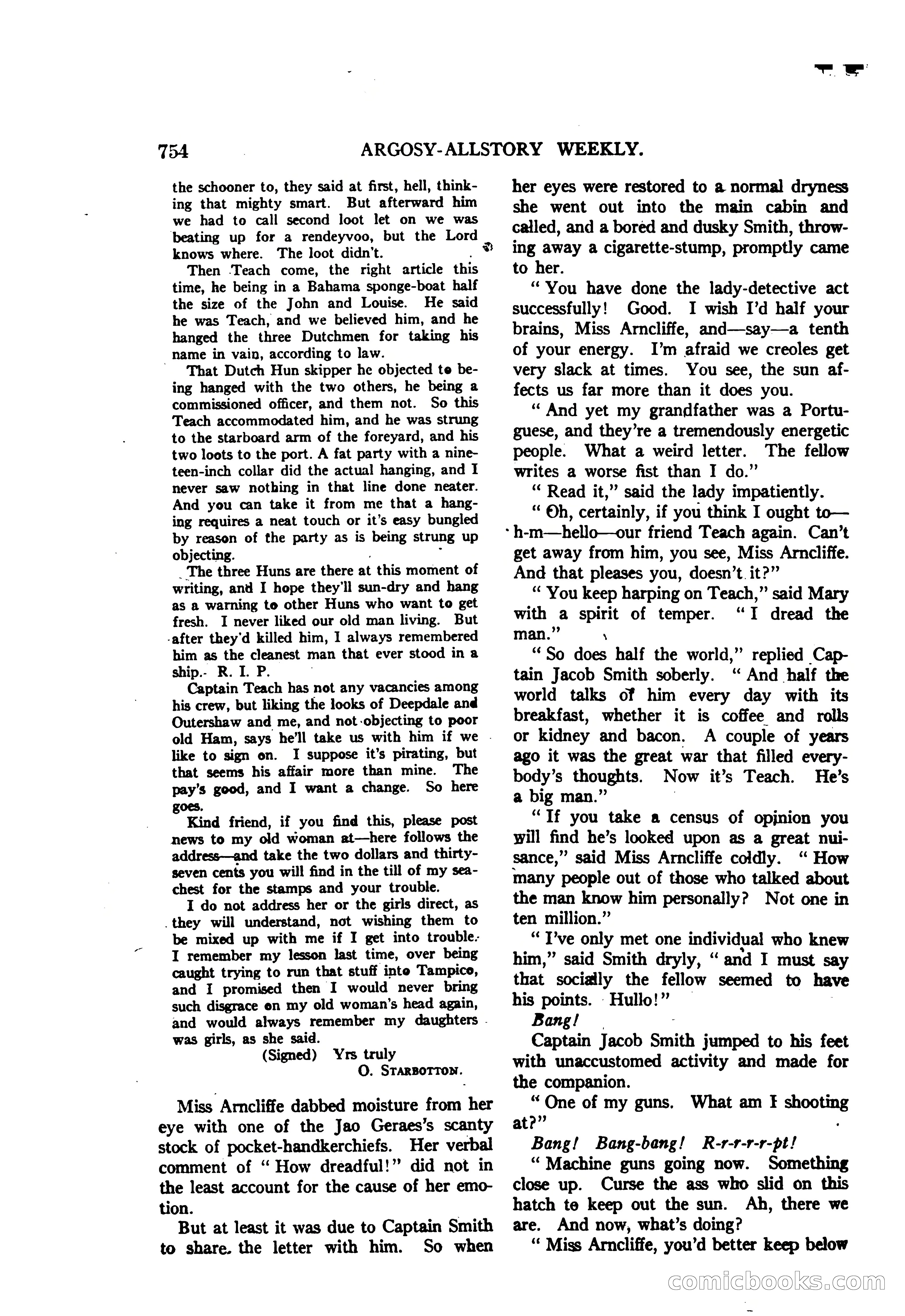 Argosy All-Story Weekly — "The Purple Limited" — page 188 of 208