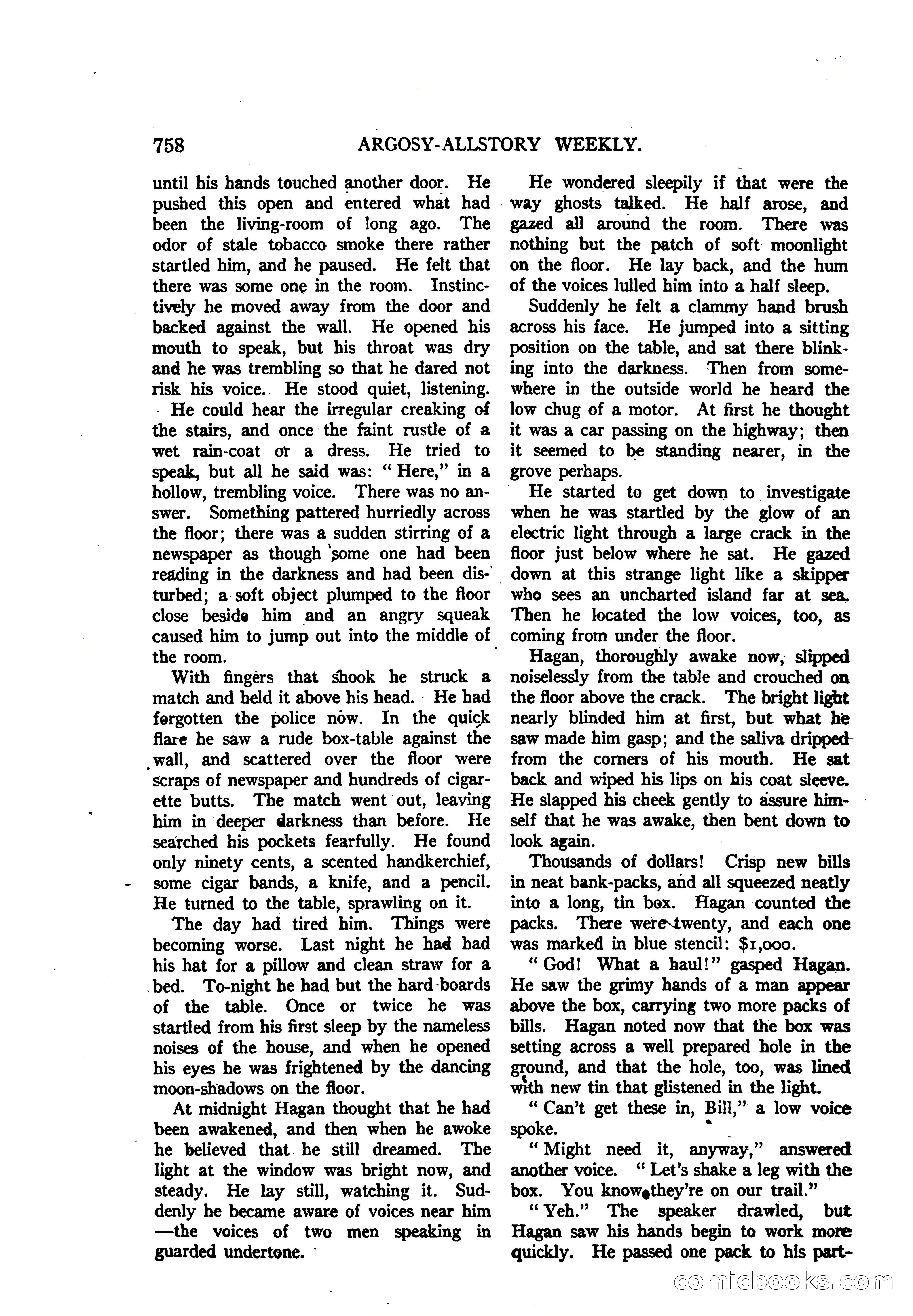 Argosy All-Story Weekly — "The Purple Limited" — page 192 of 208