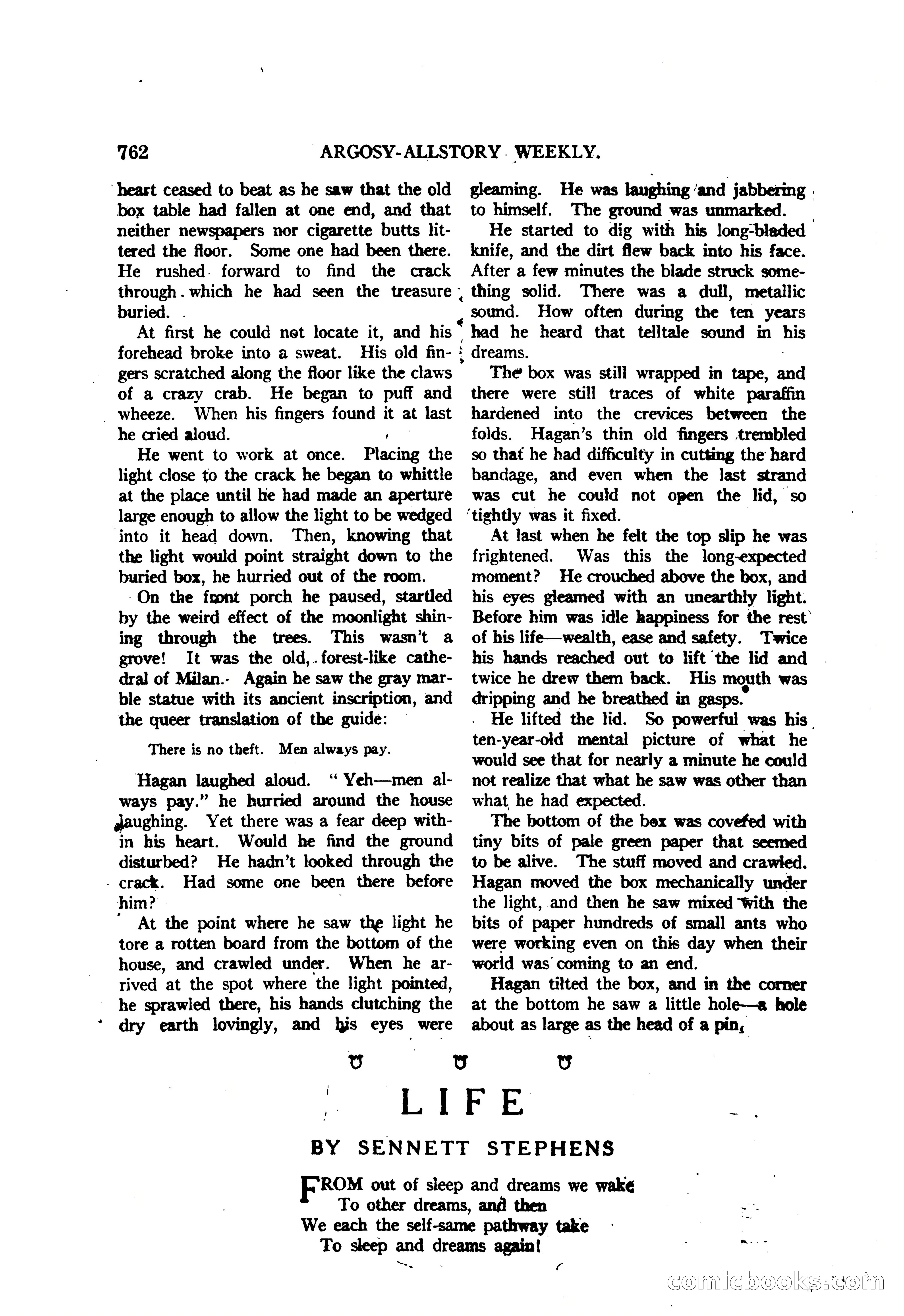 Argosy All-Story Weekly — "The Purple Limited" — page 196 of 208