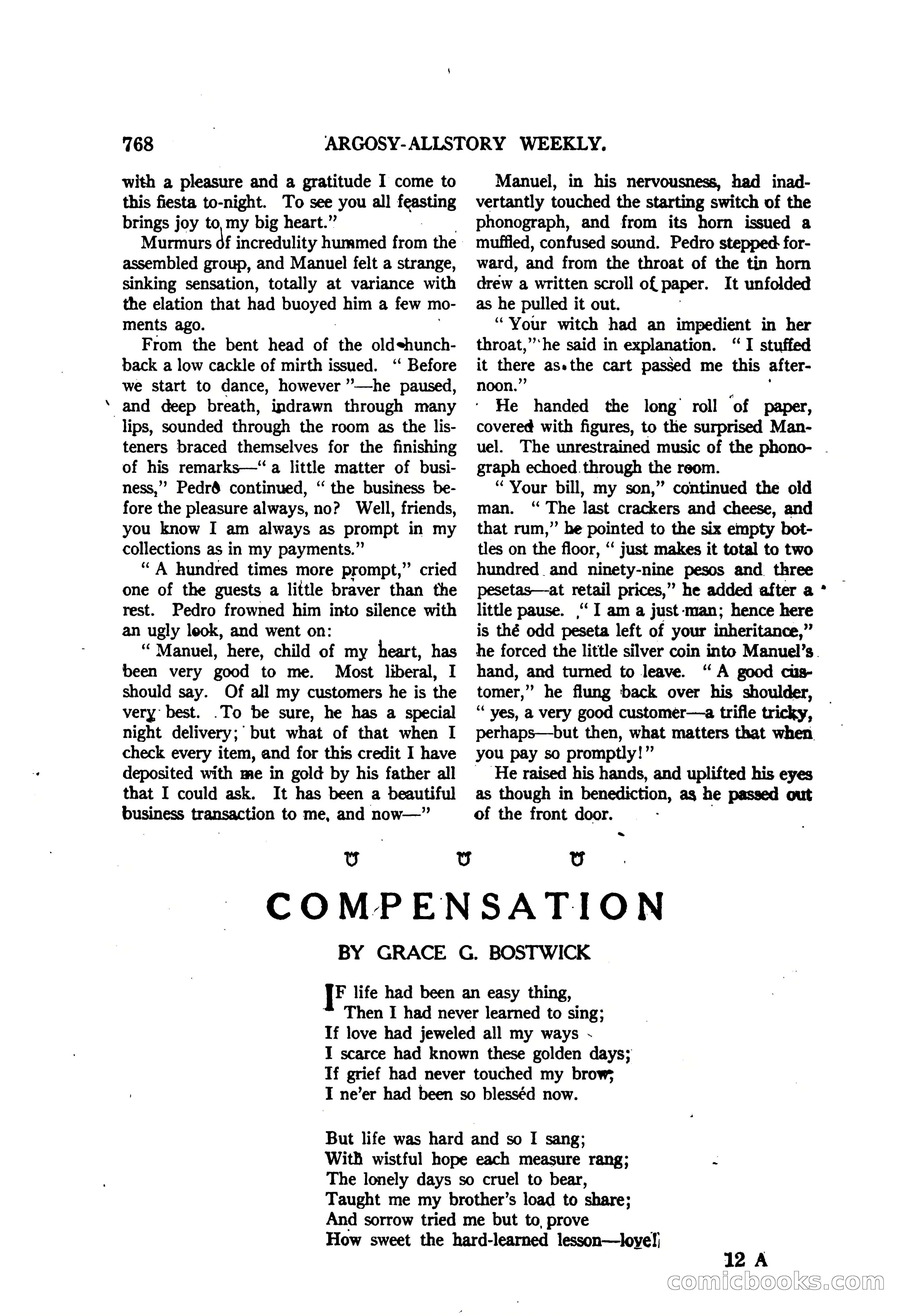 Argosy All-Story Weekly — "The Purple Limited" — page 202 of 208