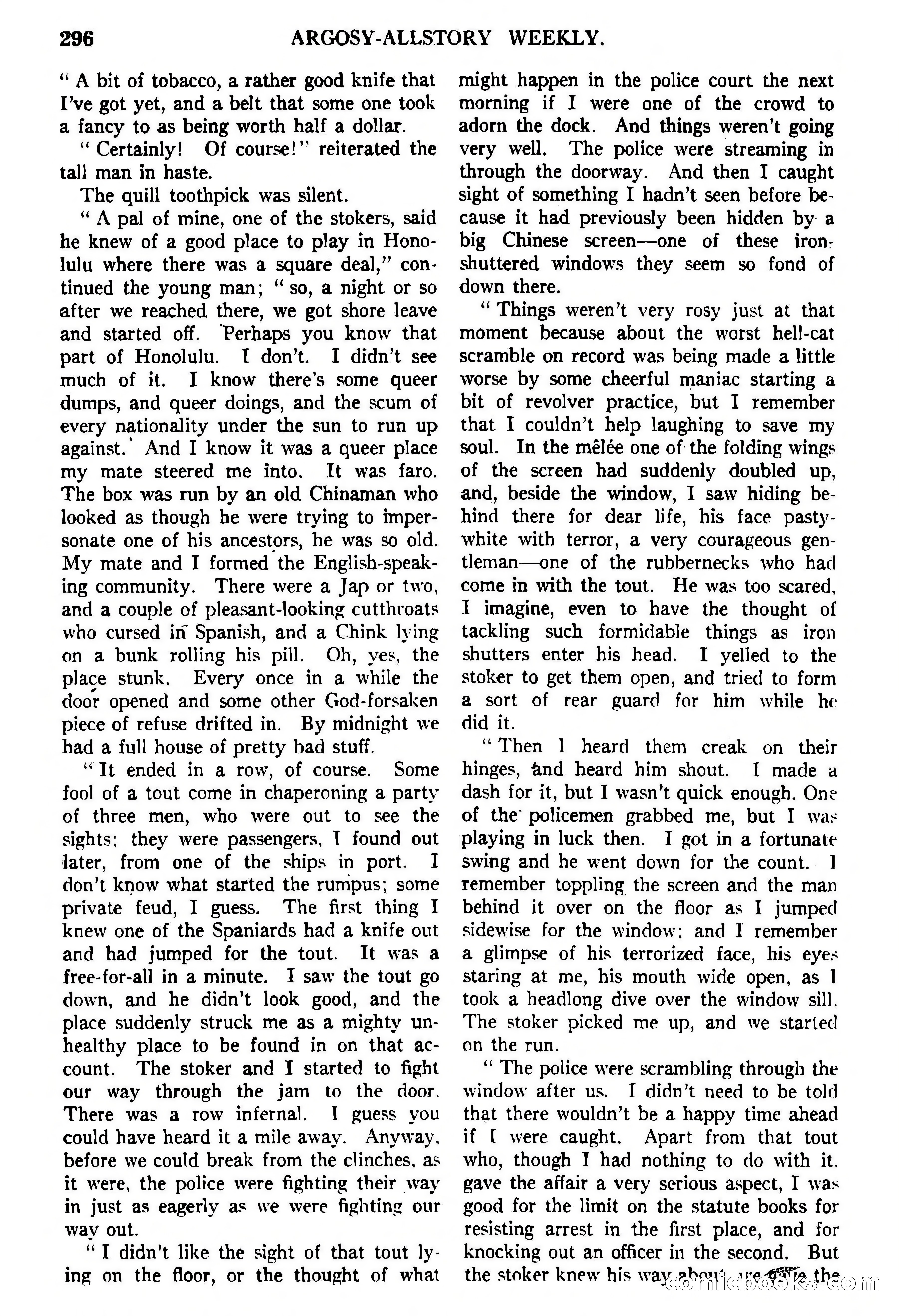Argosy All-Story Weekly, February 5, 1921 — page 10 of 146