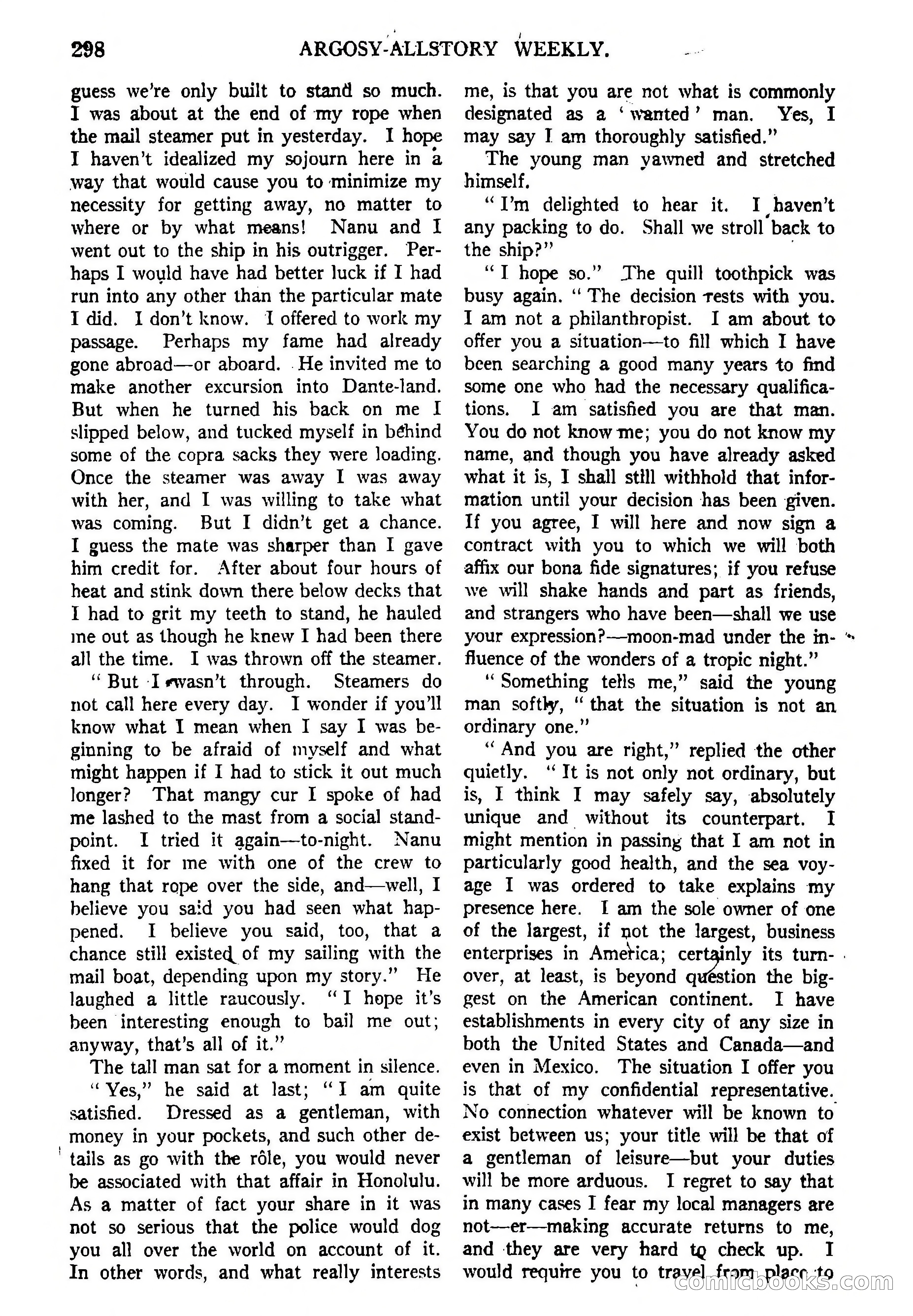 Argosy All-Story Weekly, February 5, 1921 — page 12 of 146