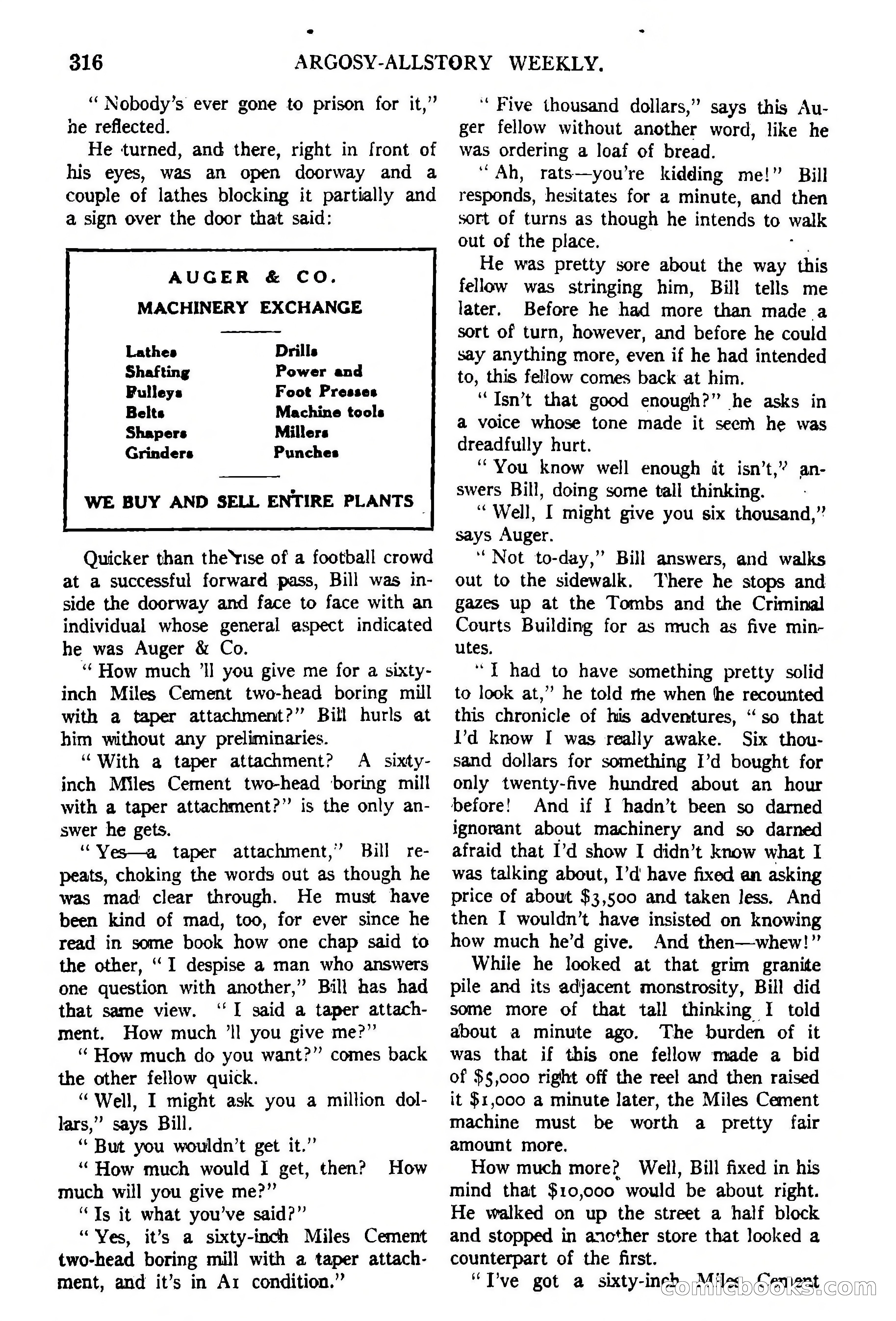 Argosy All-Story Weekly, February 5, 1921 — page 30 of 146