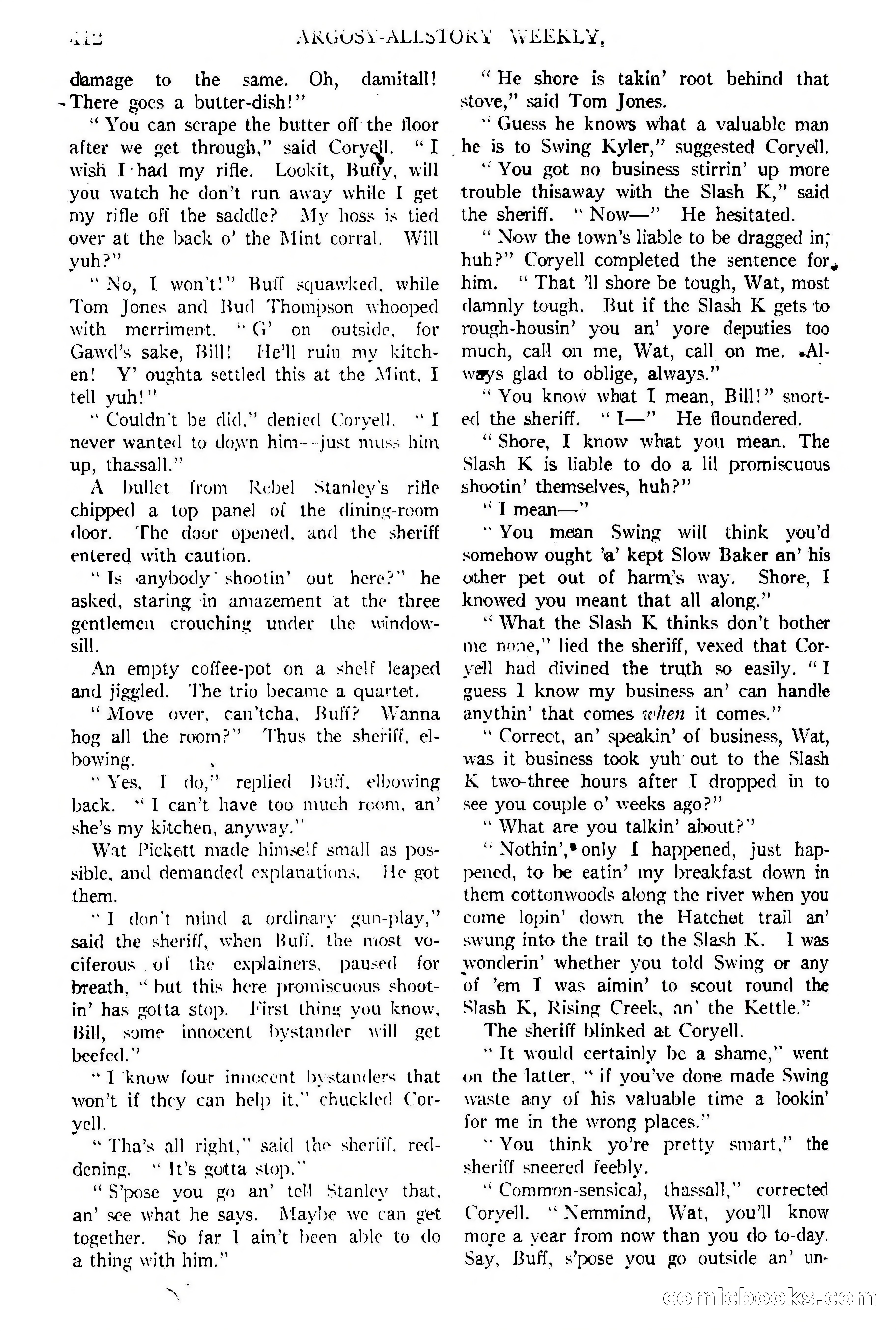 Argosy All-Story Weekly, February 5, 1921 — page 126 of 146