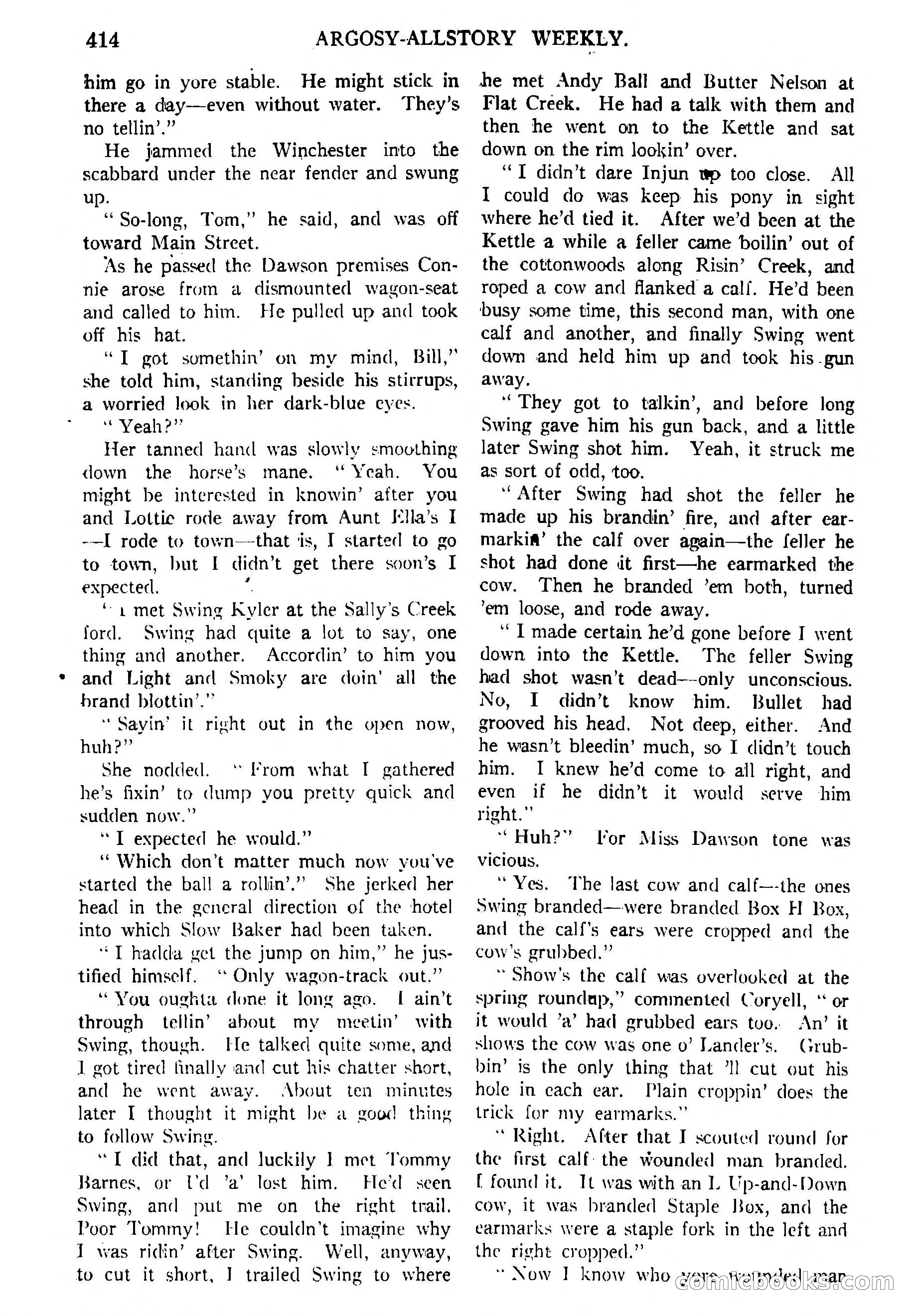 Argosy All-Story Weekly, February 5, 1921 — page 128 of 146