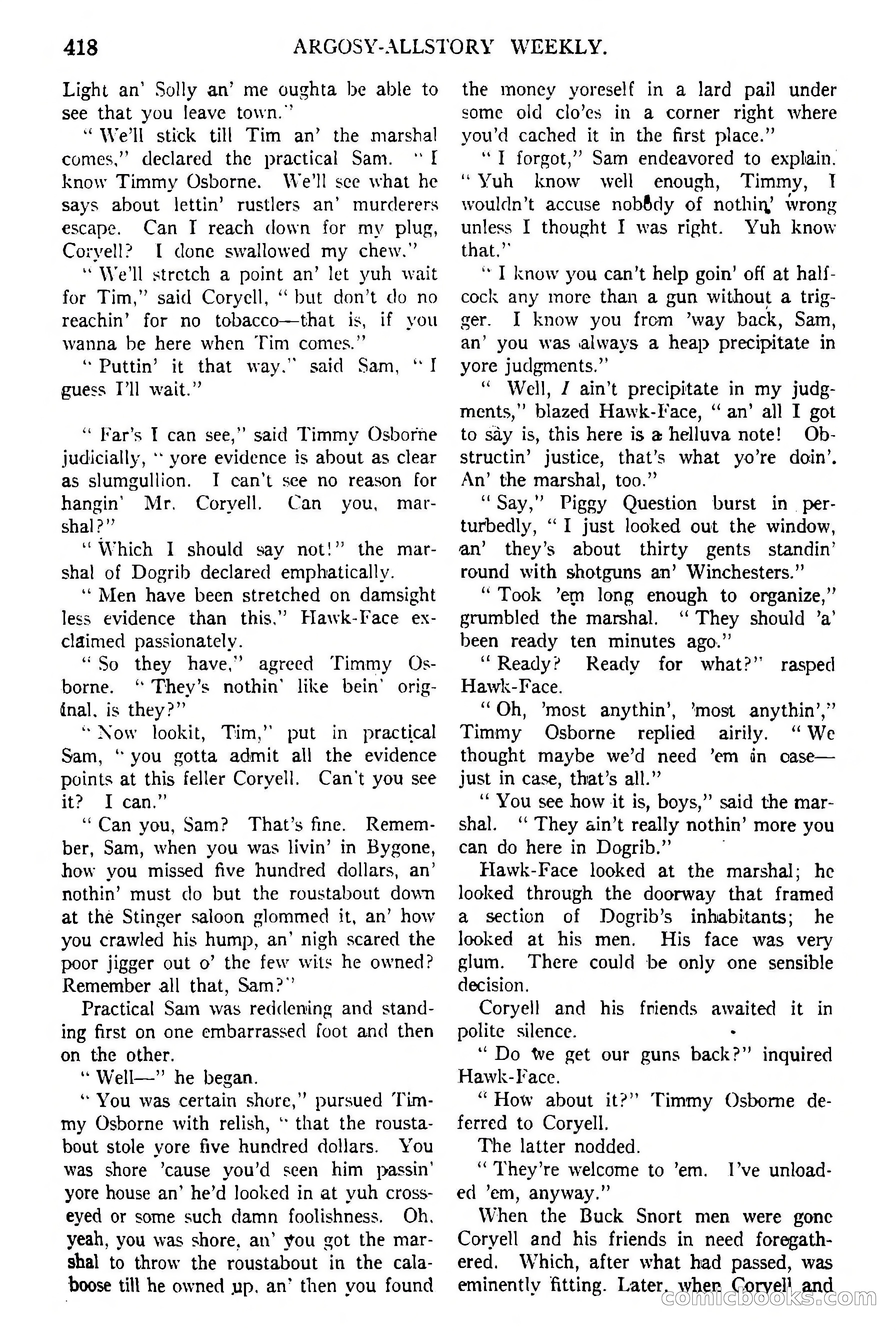 Argosy All-Story Weekly, February 5, 1921 — page 132 of 146