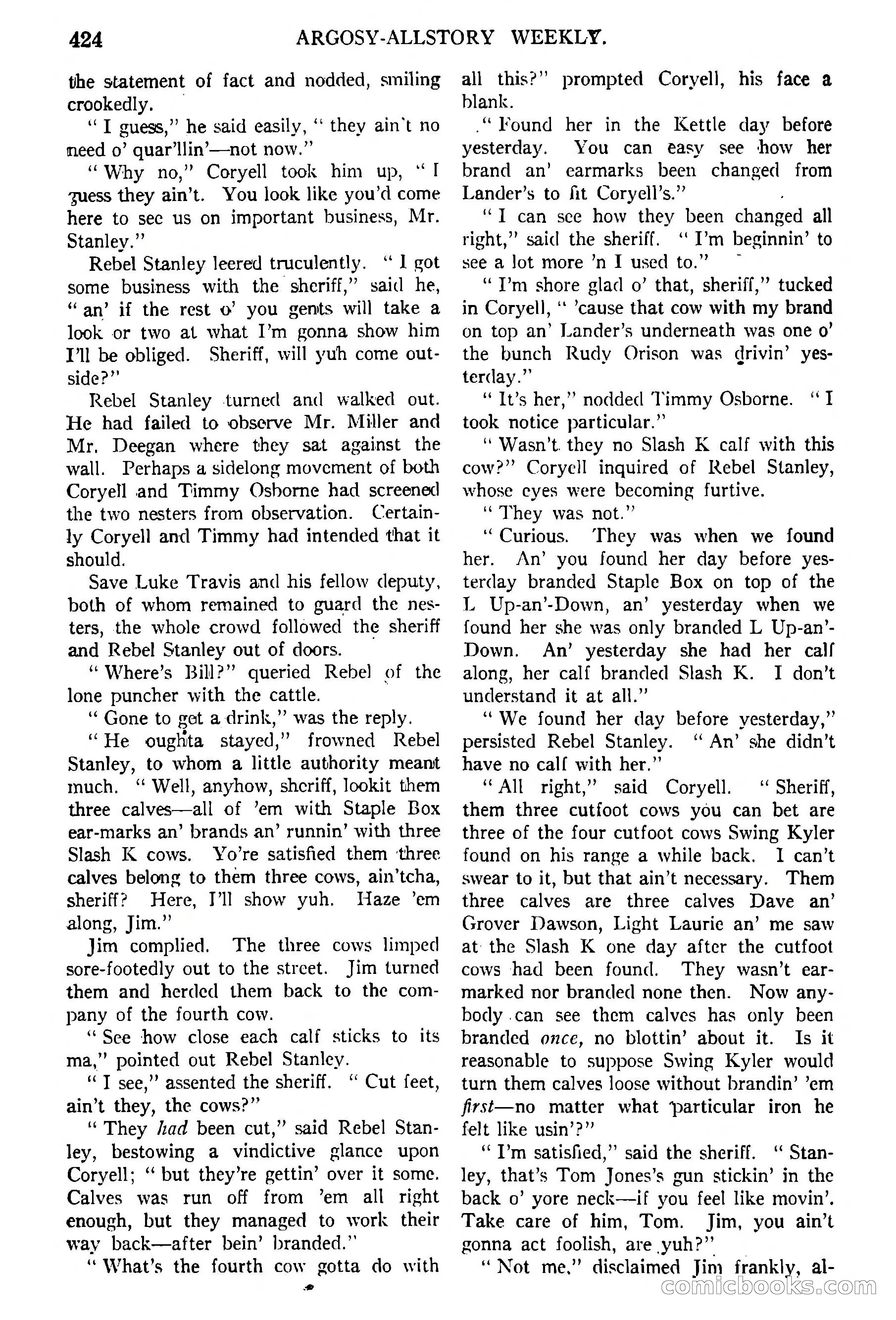 Argosy All-Story Weekly, February 5, 1921 — page 138 of 146