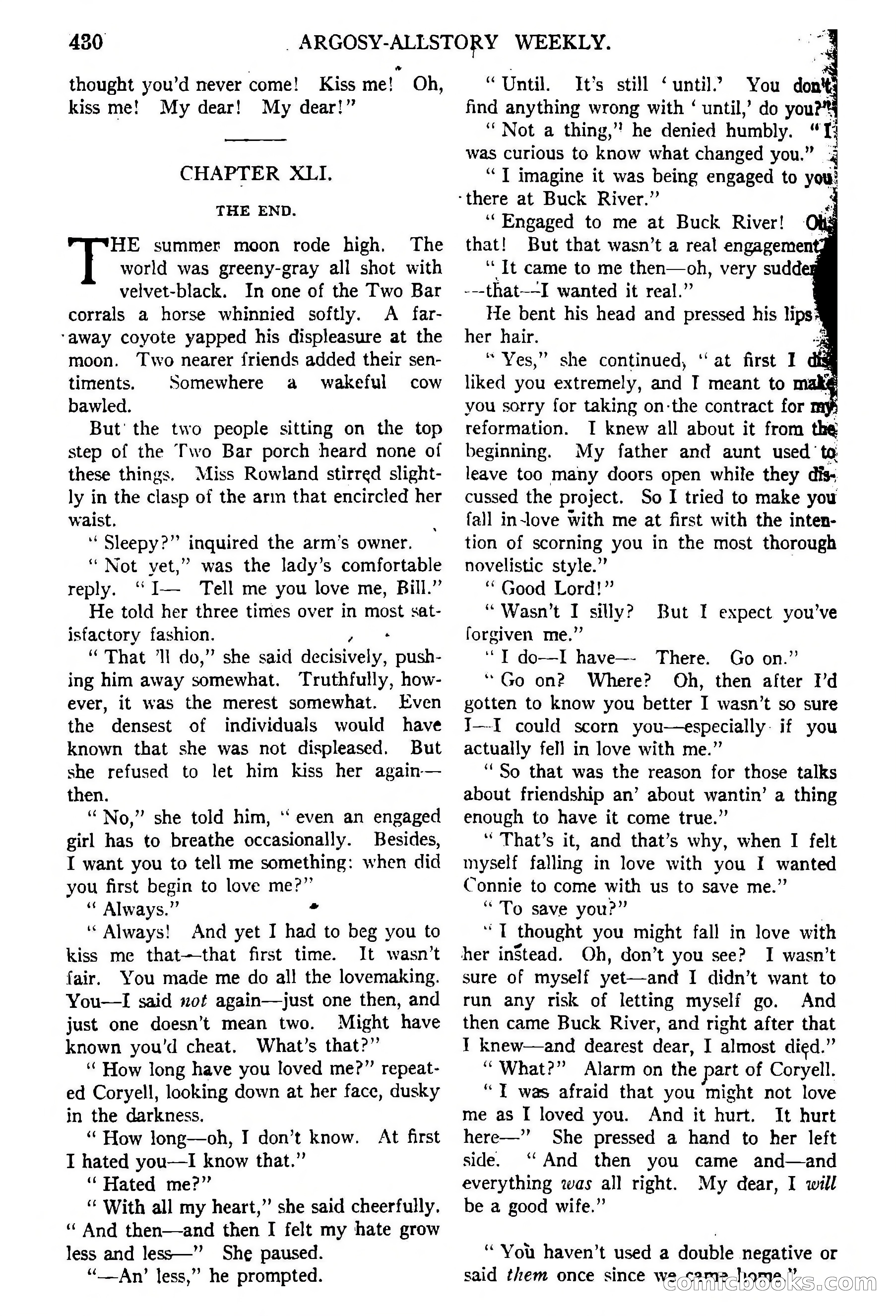 Argosy All-Story Weekly, February 5, 1921 — page 144 of 146