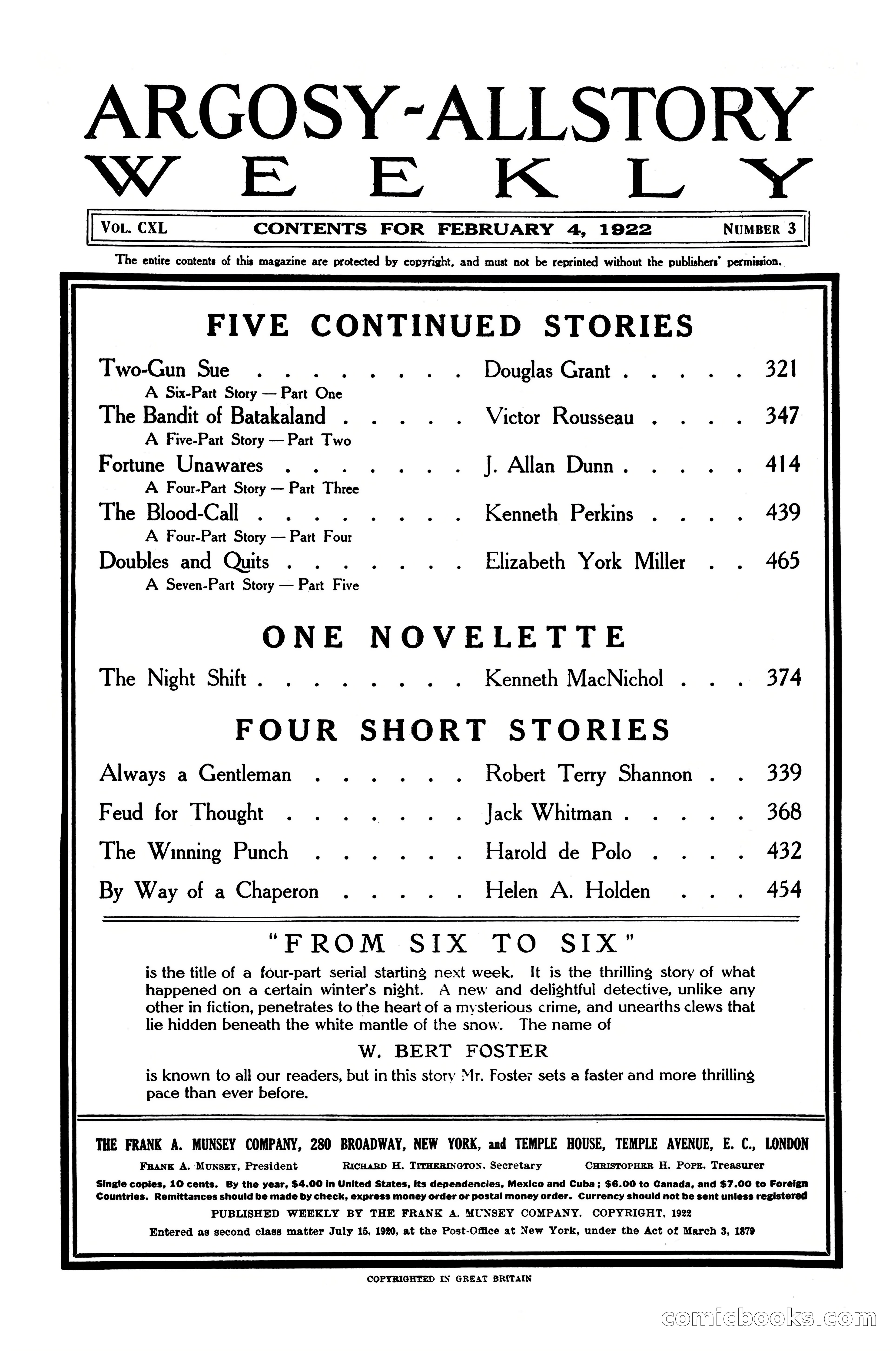 Argosy All-Story Weekly, February 4, 1922 — page 4 of 178