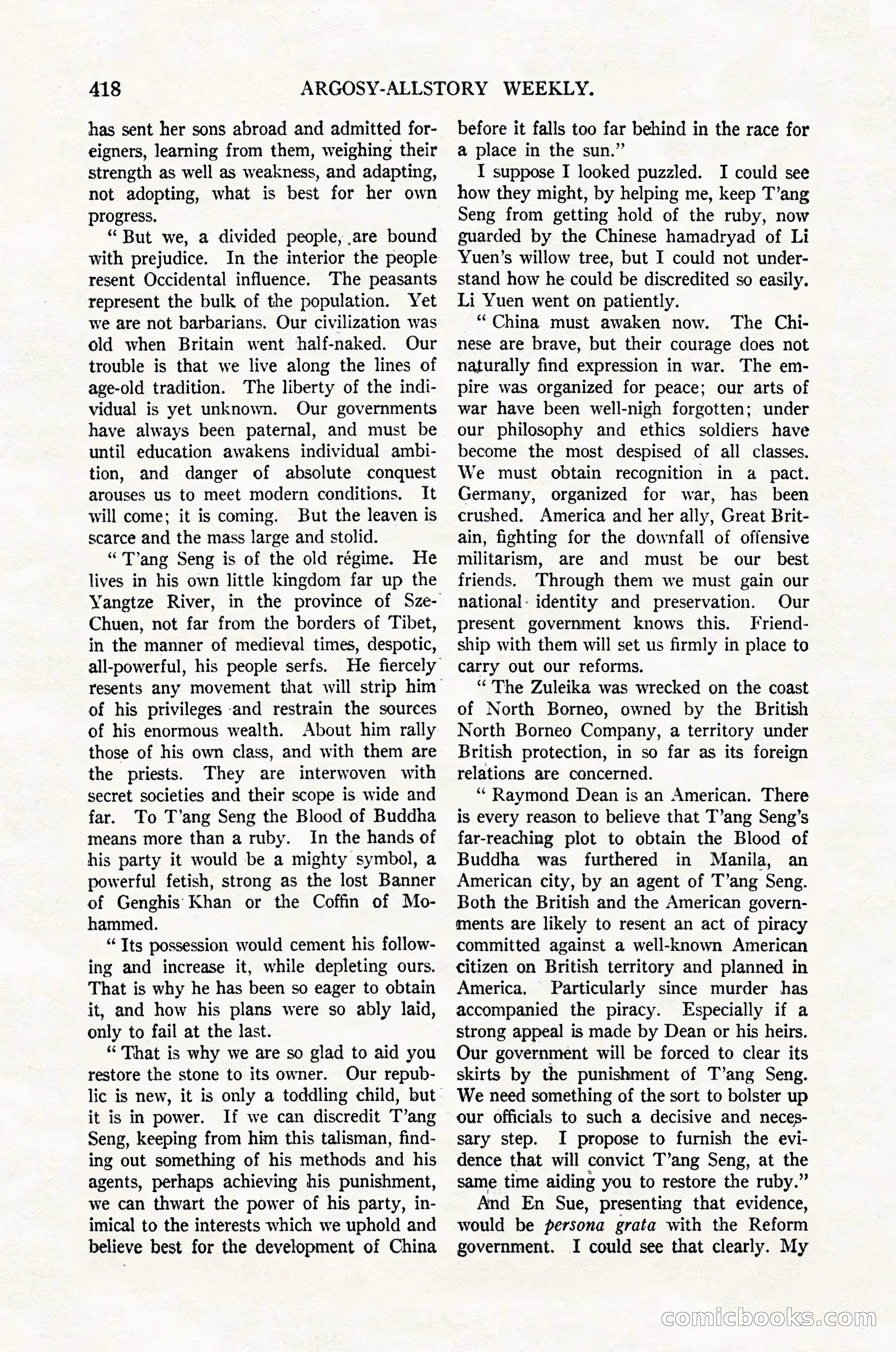 Argosy All-Story Weekly, February 4, 1922 — page 108 of 178