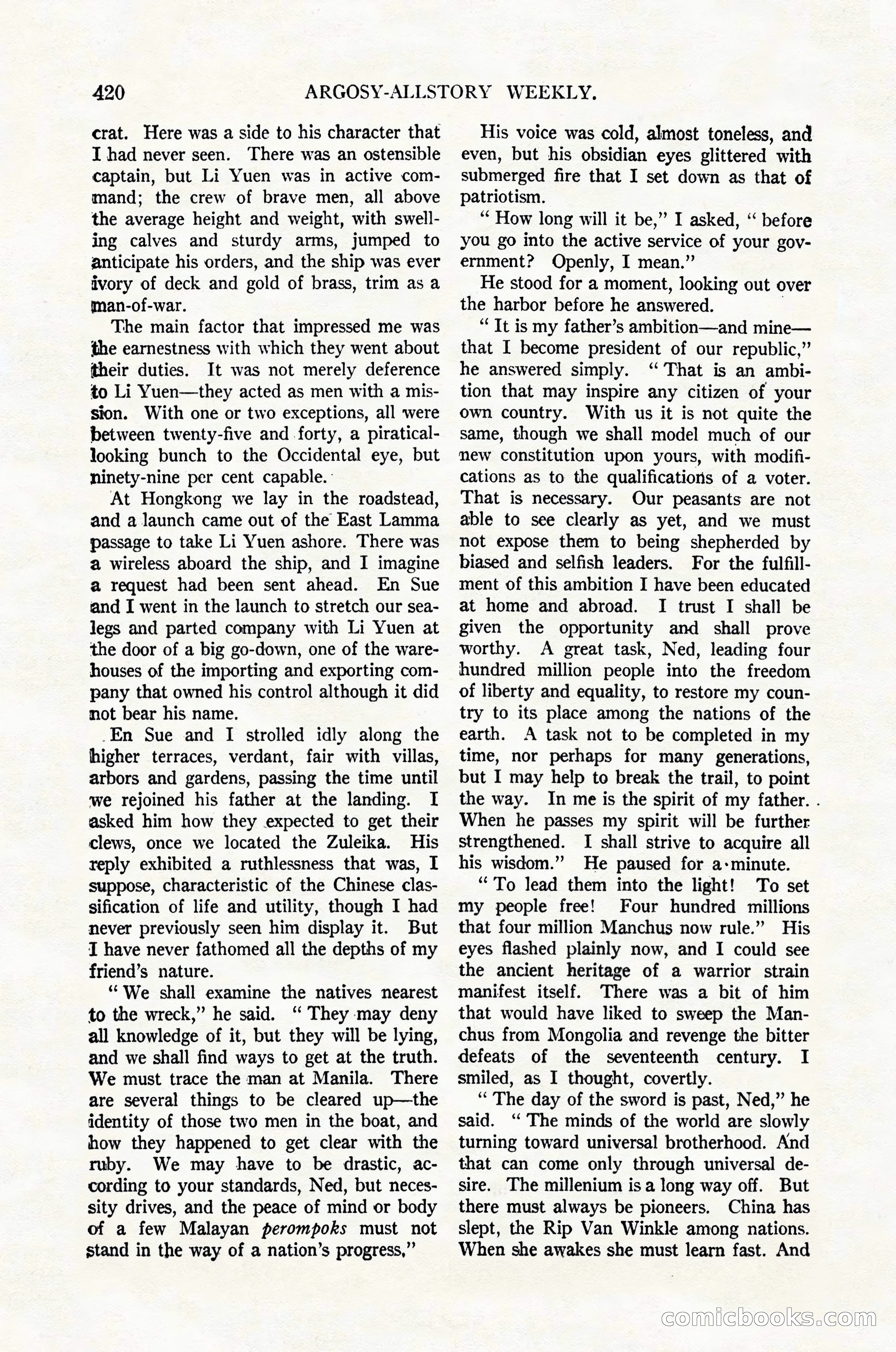 Argosy All-Story Weekly, February 4, 1922 — page 110 of 178
