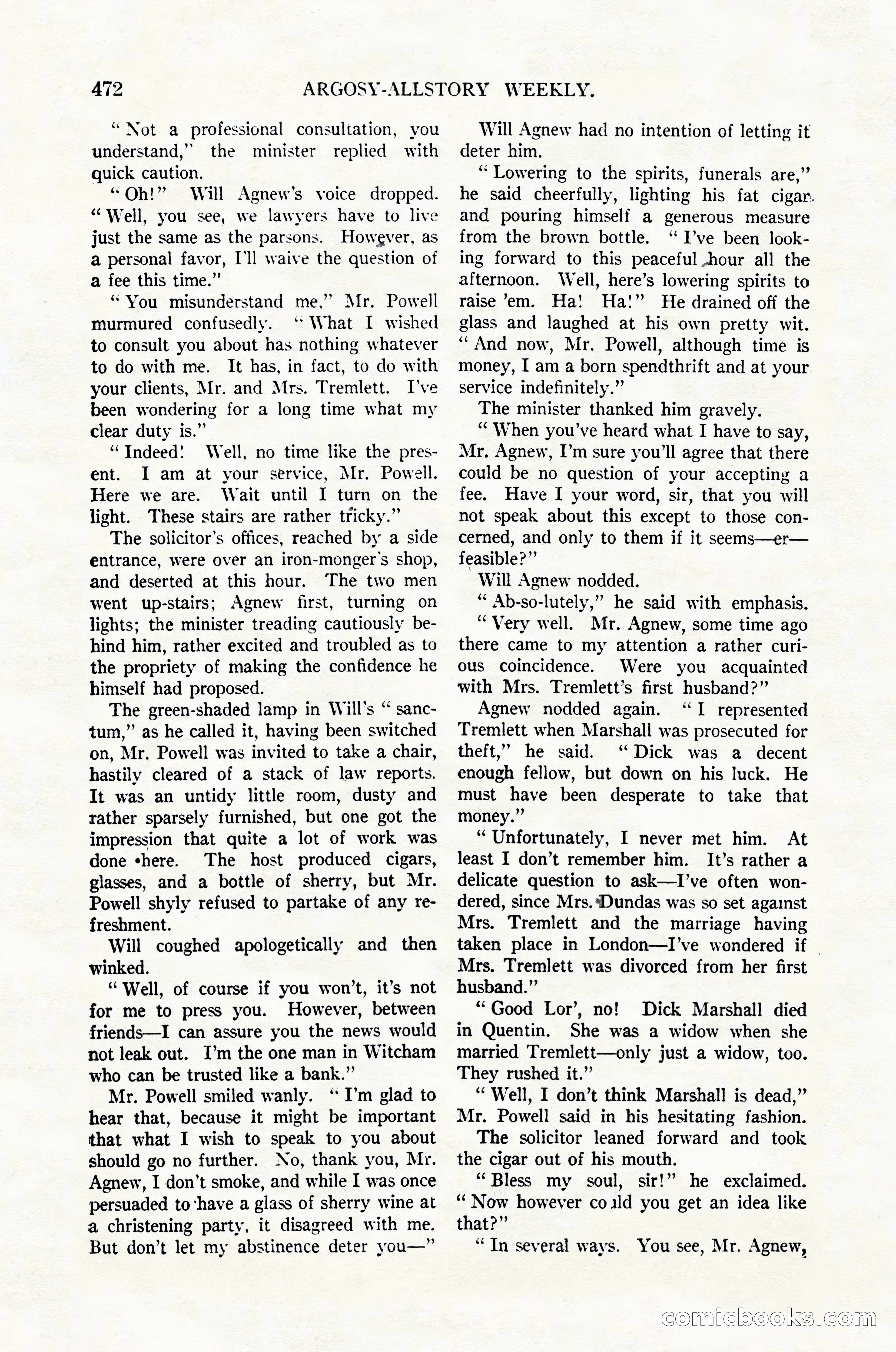 Argosy All-Story Weekly, February 4, 1922 — page 162 of 178