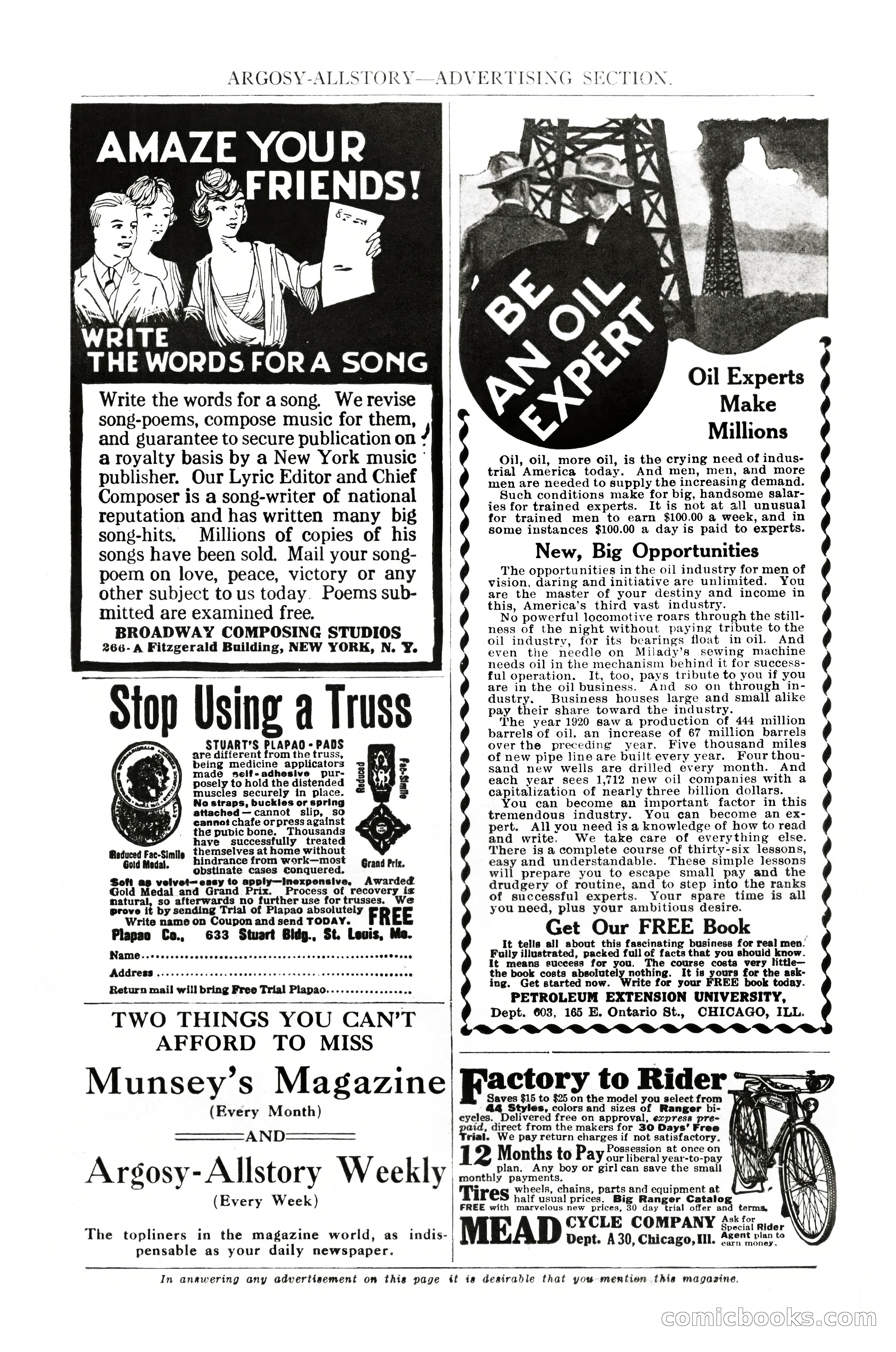Argosy All-Story Weekly, February 4, 1922 — page 175 of 178