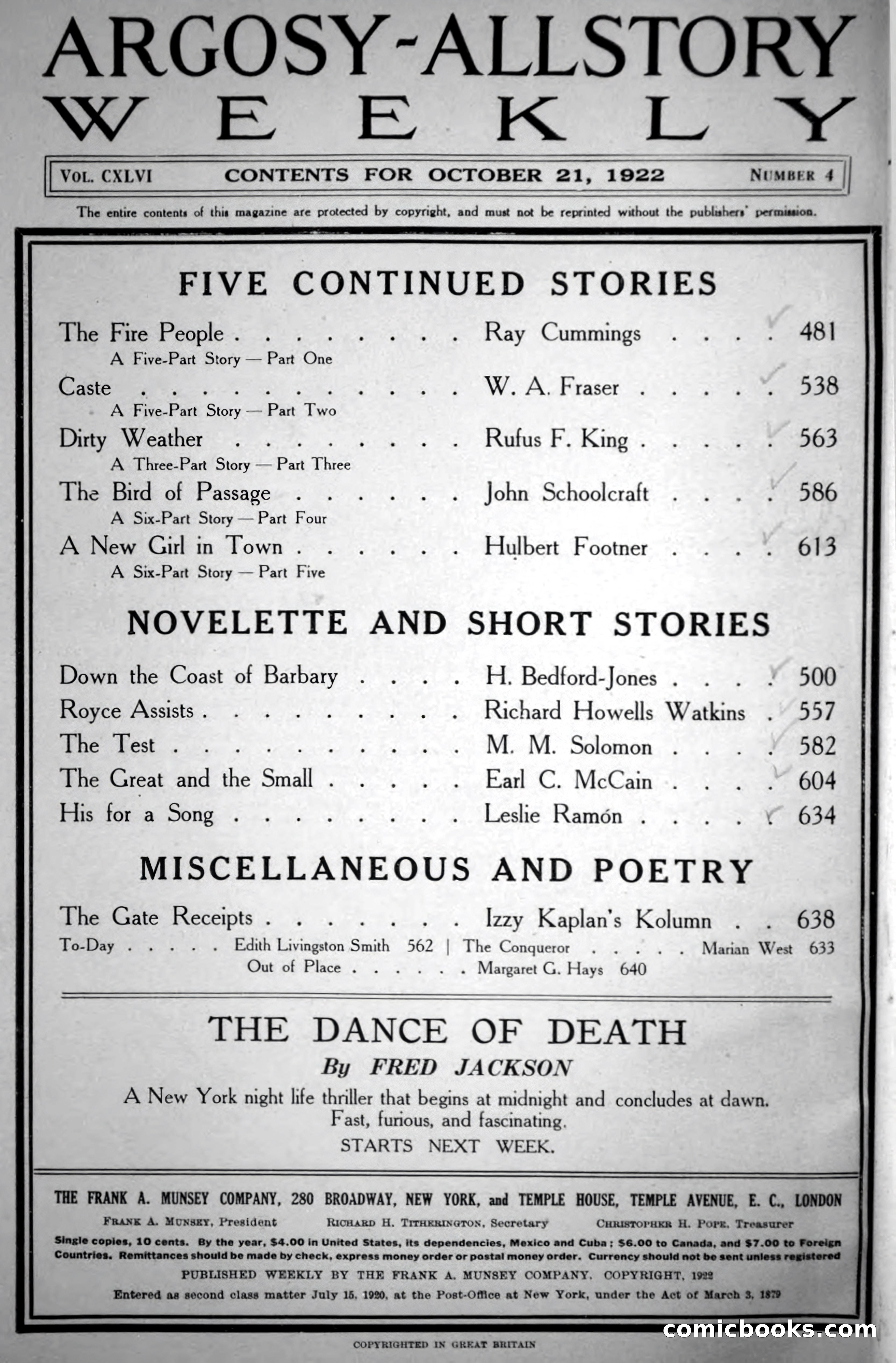 Argosy All-Story Weekly, Vol. 146 No. 4 — page 4 of 176