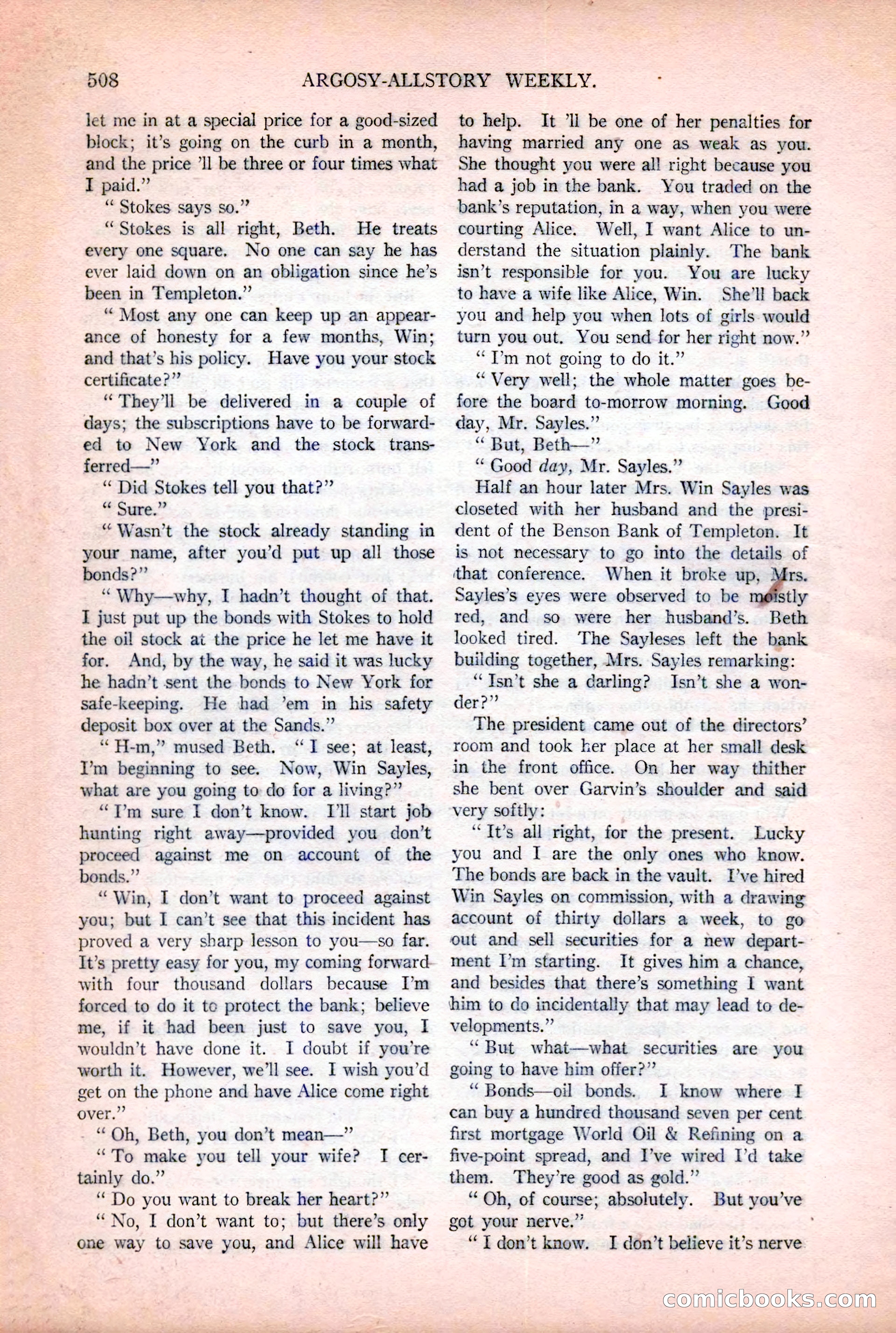 Argosy All-Story Weekly, December 2, 1922 — page 38 of 176
