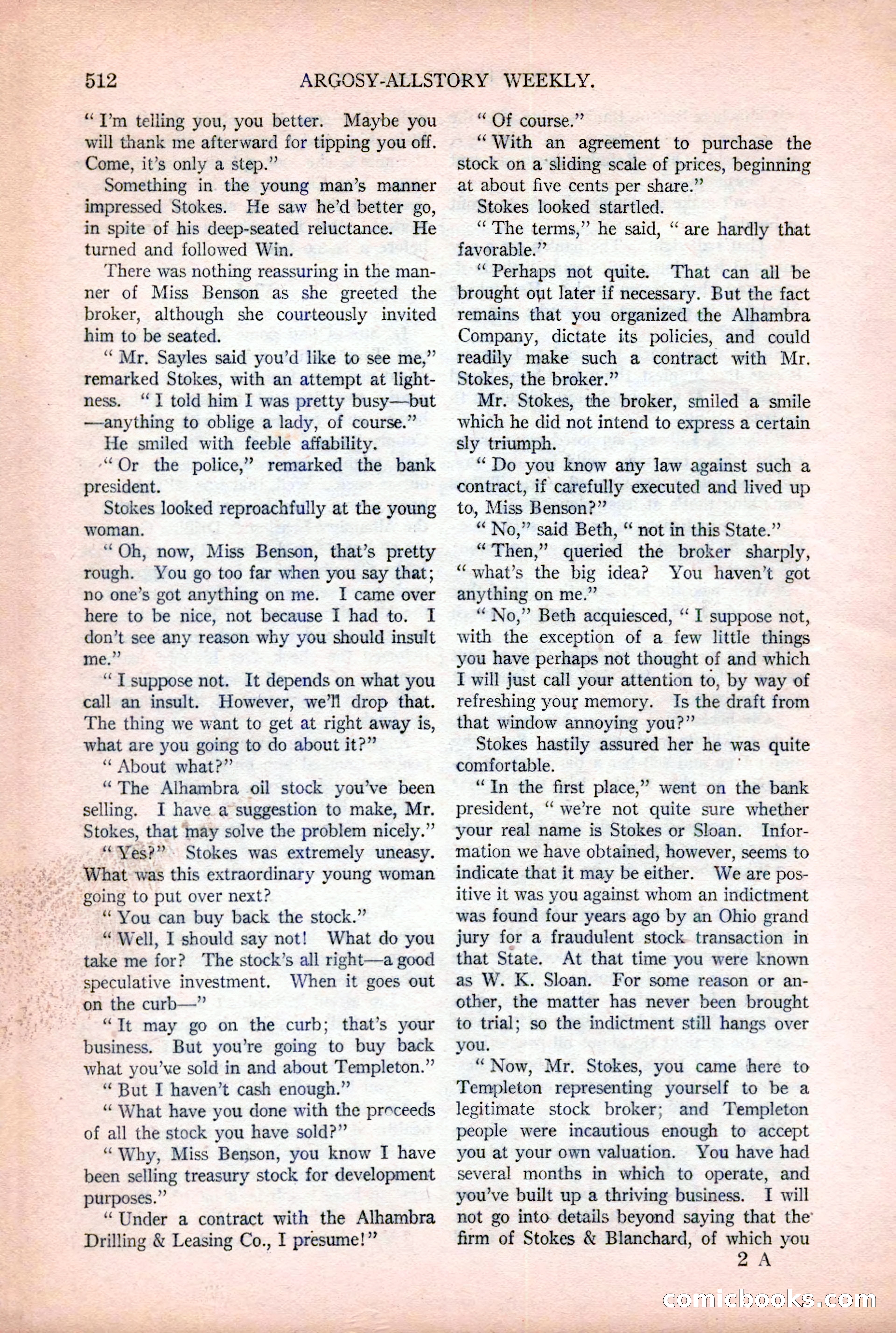 Argosy All-Story Weekly, December 2, 1922 — page 42 of 176