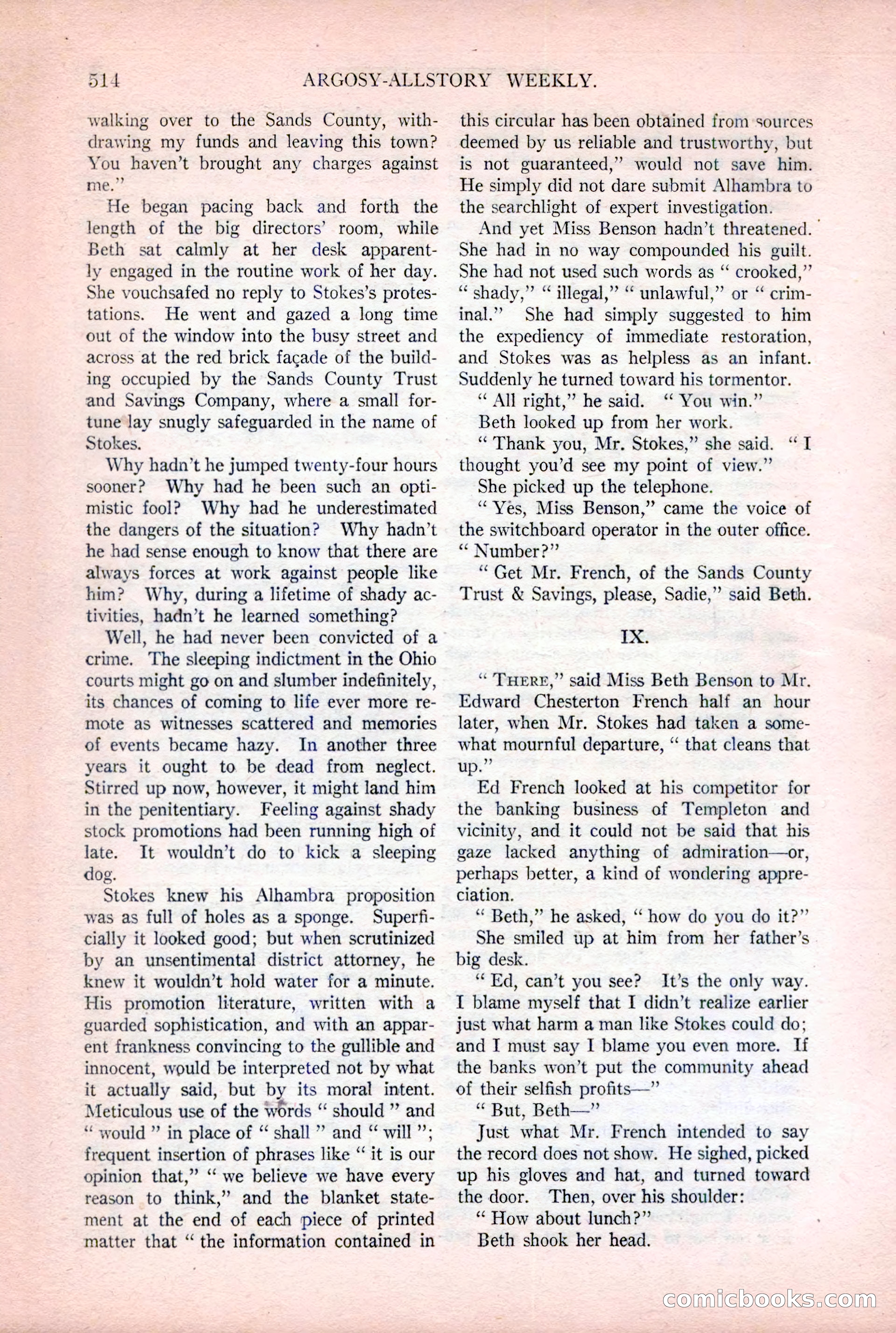 Argosy All-Story Weekly, December 2, 1922 — page 44 of 176