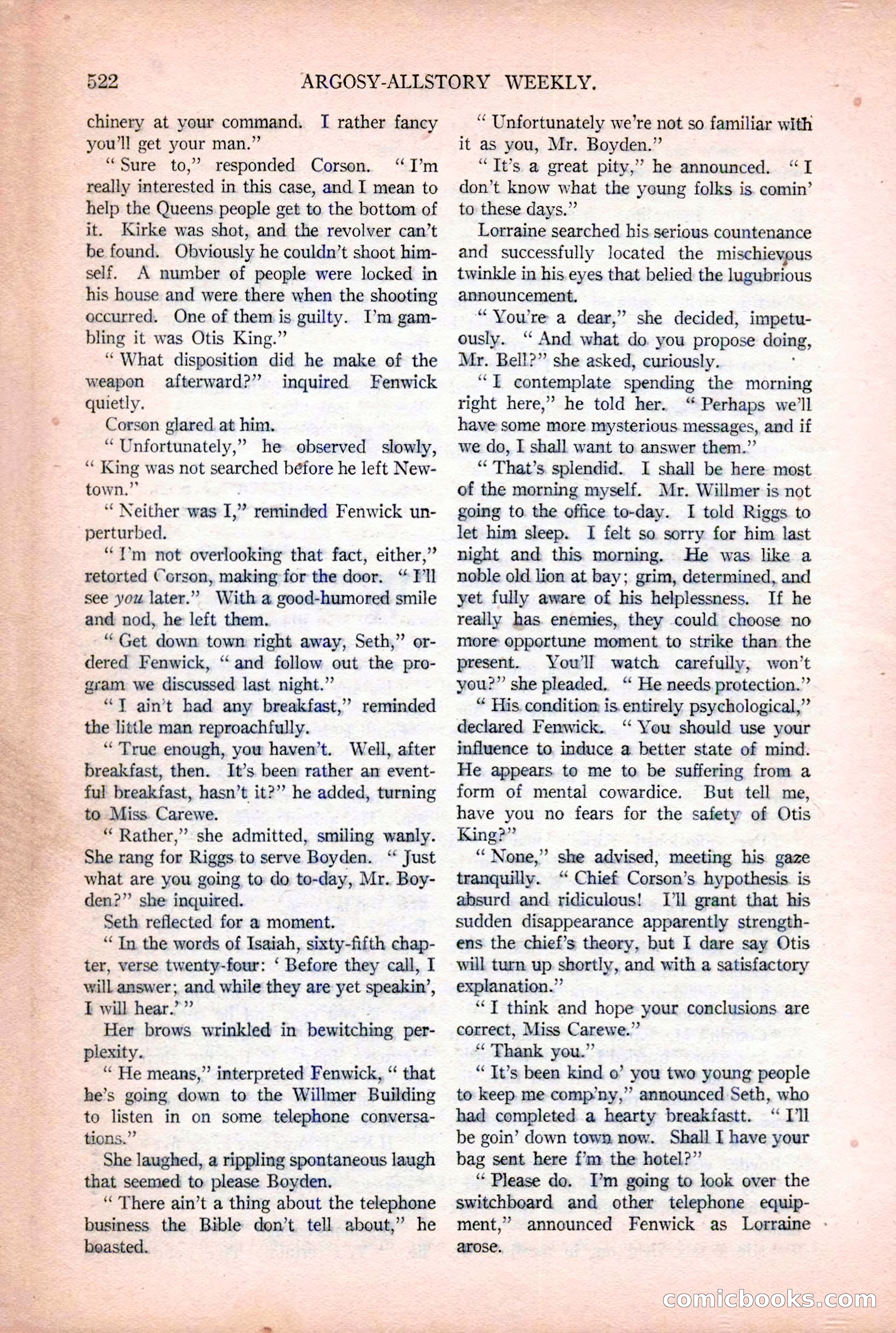 Argosy All-Story Weekly, December 2, 1922 — page 52 of 176