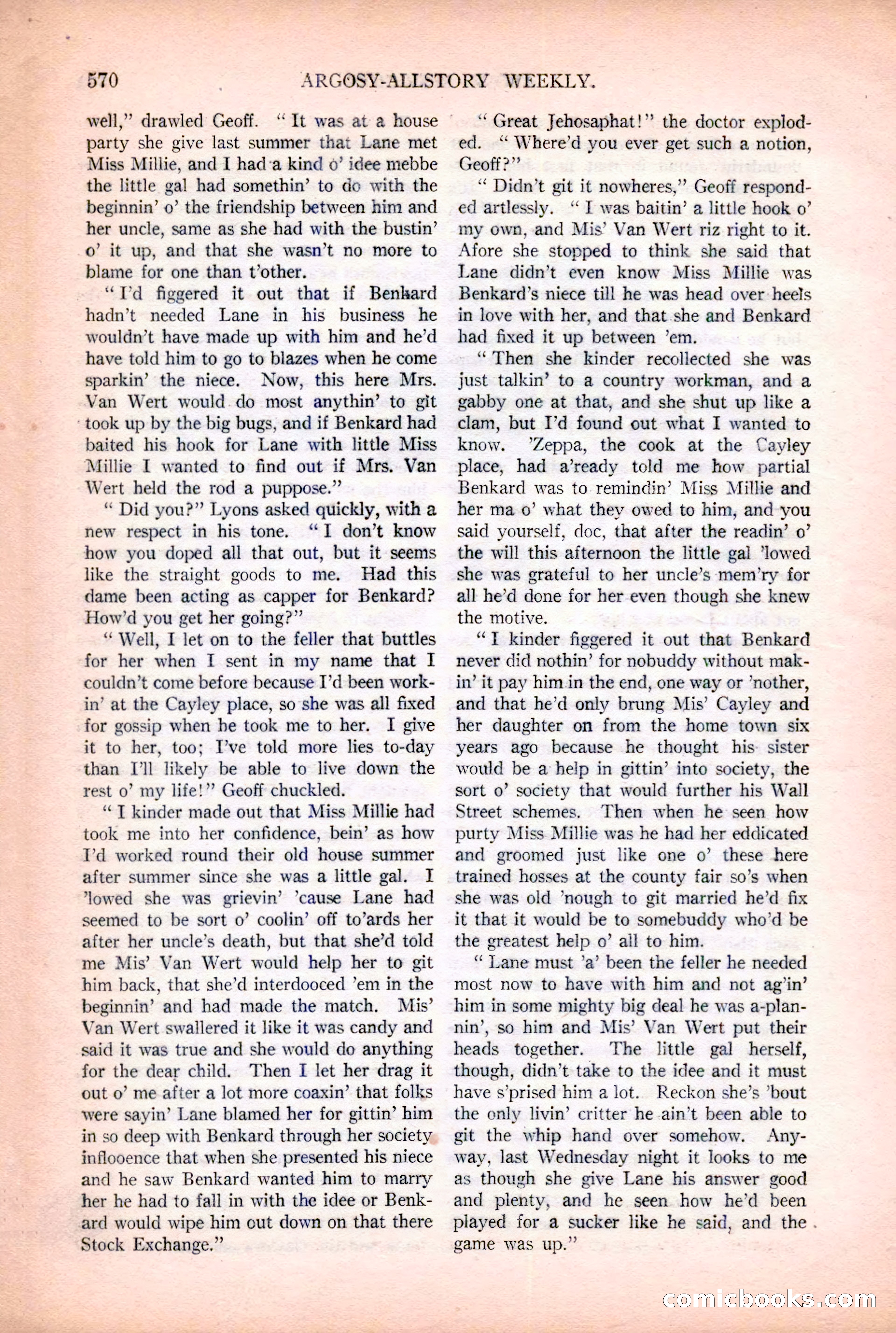 Argosy All-Story Weekly, December 2, 1922 — page 100 of 176