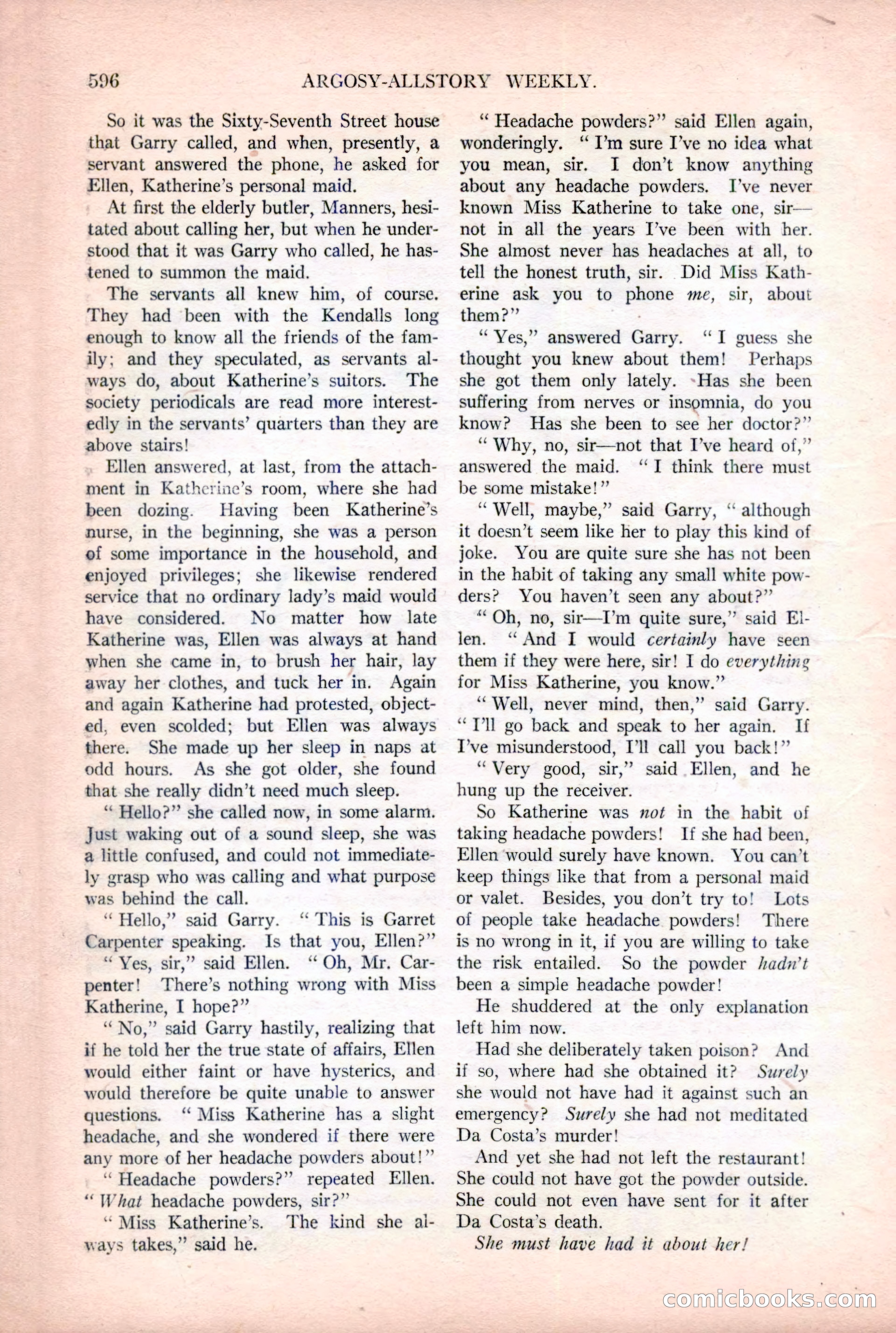 Argosy All-Story Weekly, December 2, 1922 — page 126 of 176