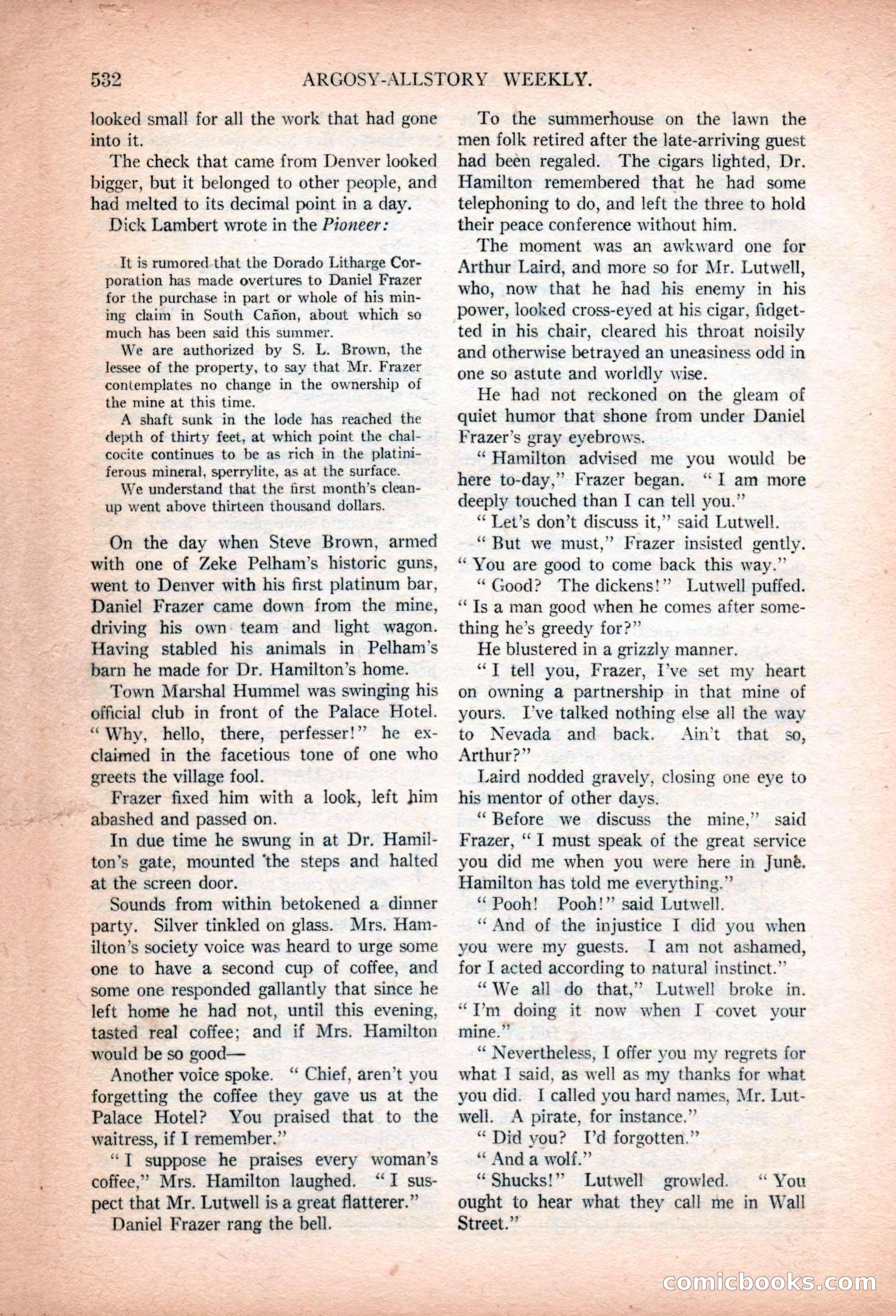 Argosy All-Story Weekly, January 13, 1923 — page 70 of 184