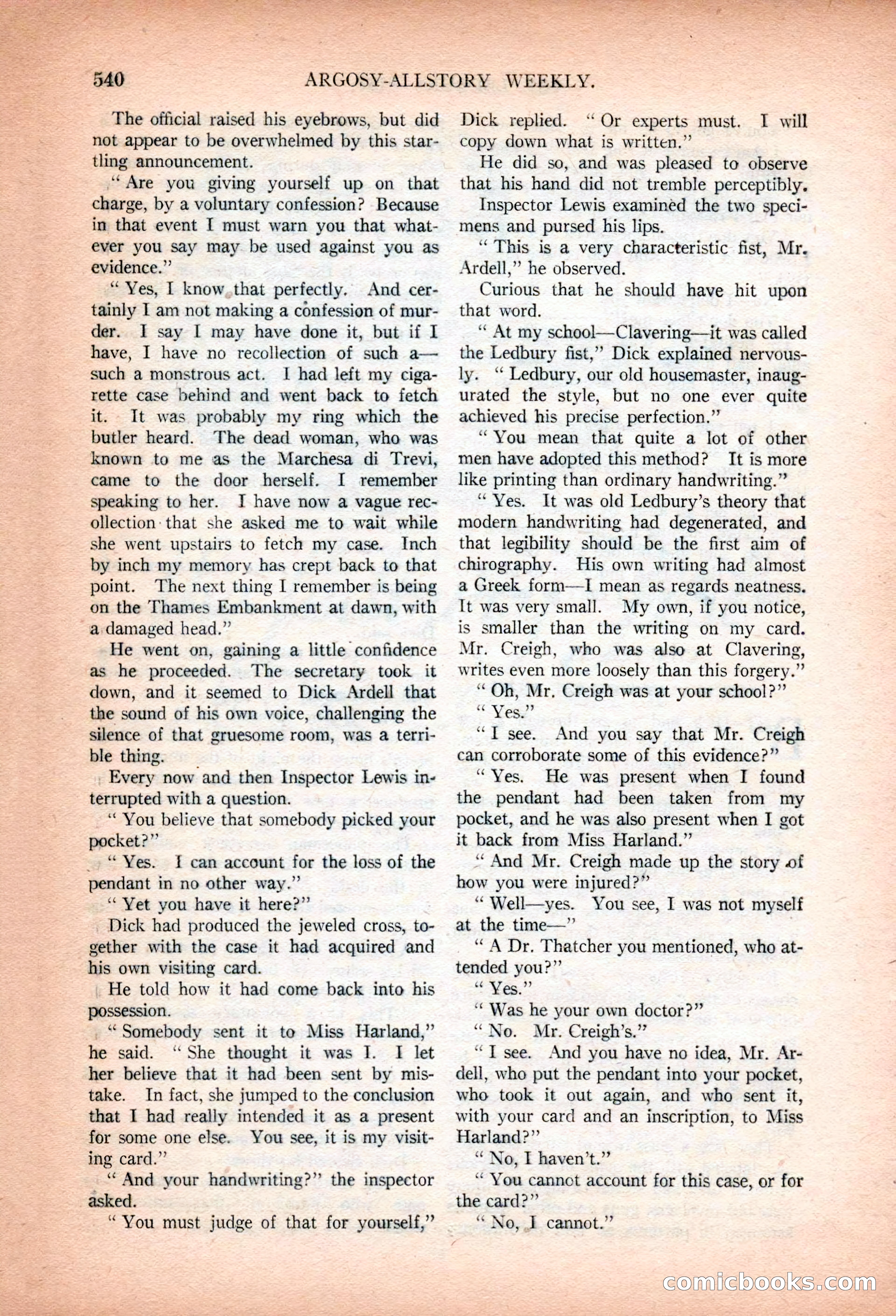 Argosy All-Story Weekly, January 13, 1923 — page 78 of 184