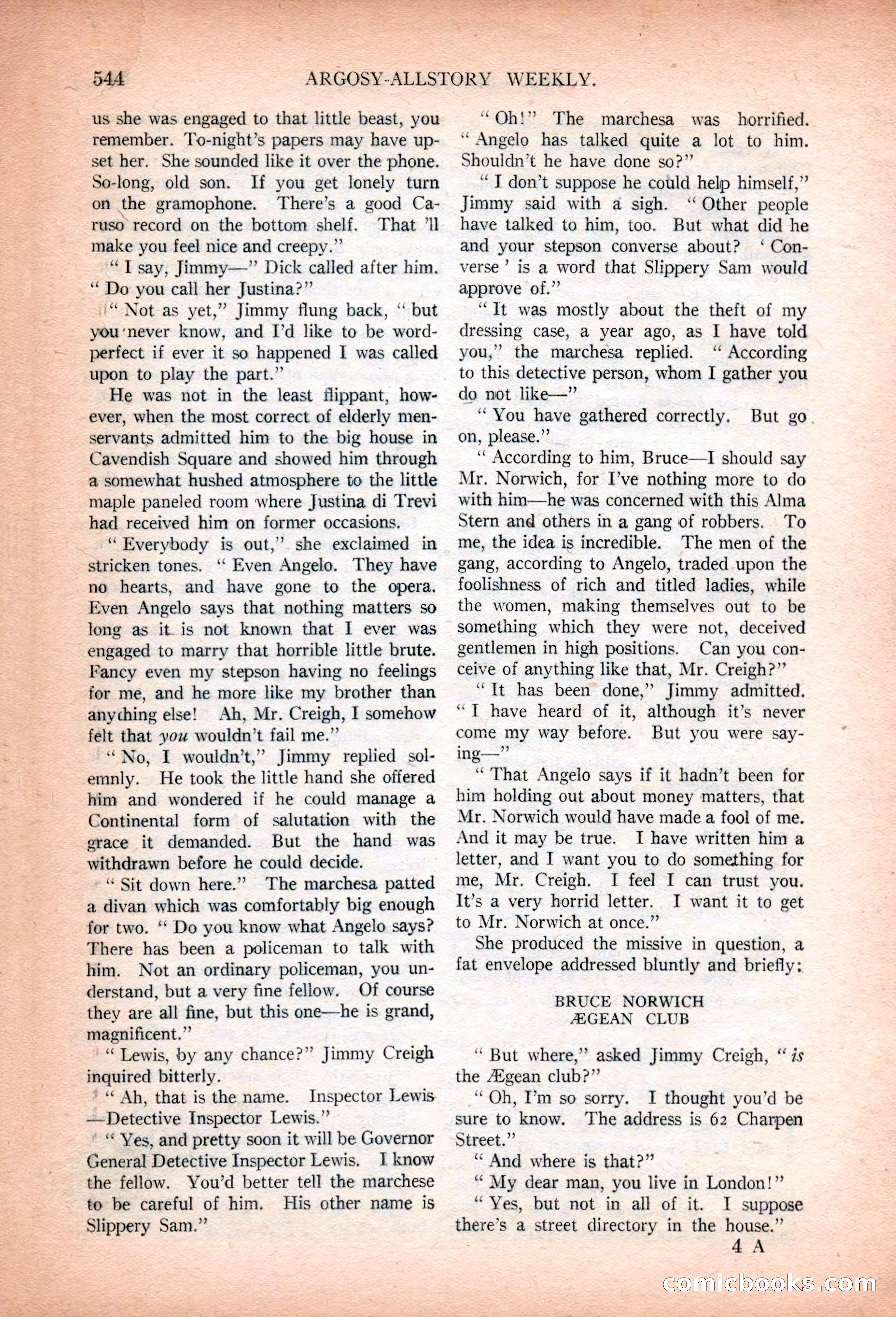 Argosy All-Story Weekly, January 13, 1923 — page 82 of 184