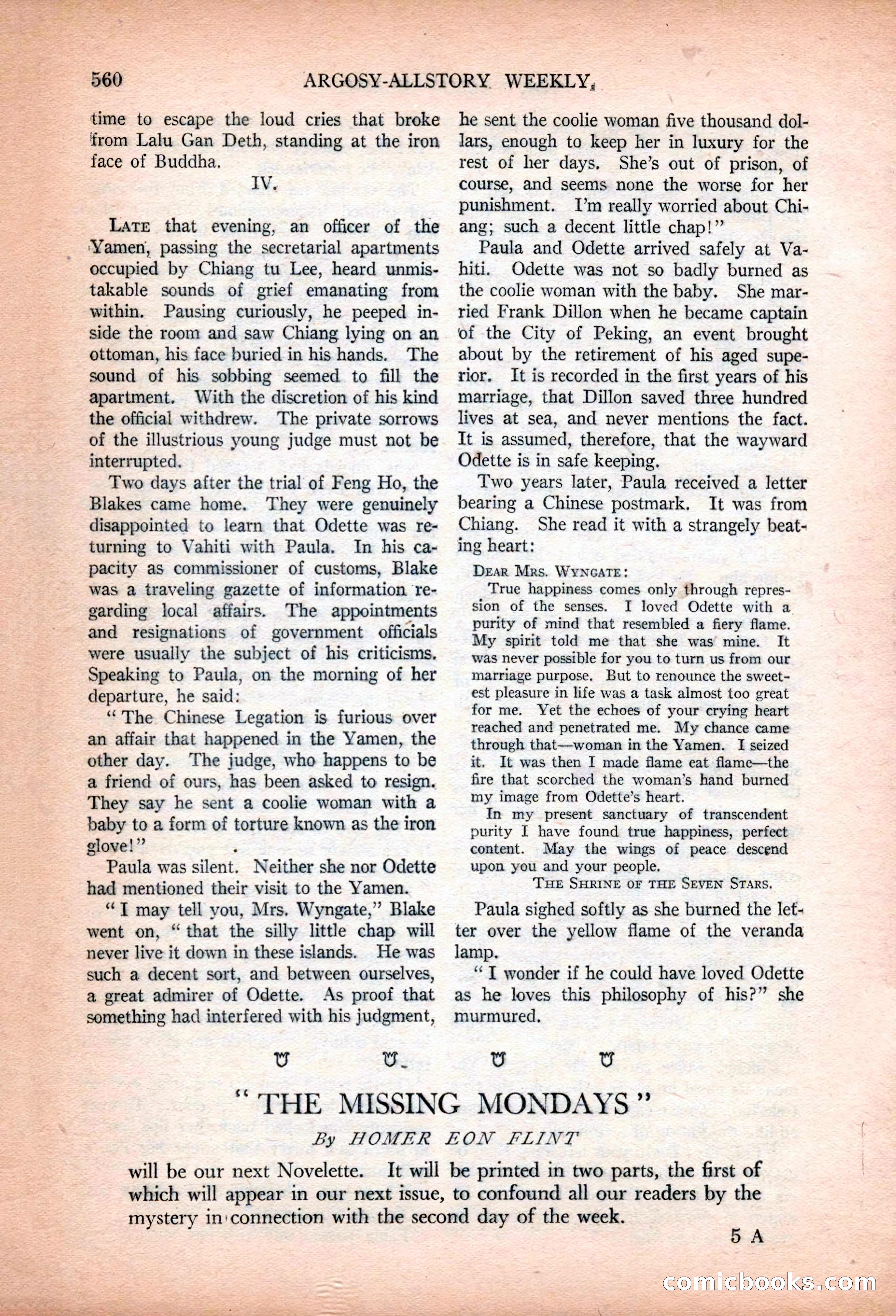 Argosy All-Story Weekly, January 13, 1923 — page 98 of 184