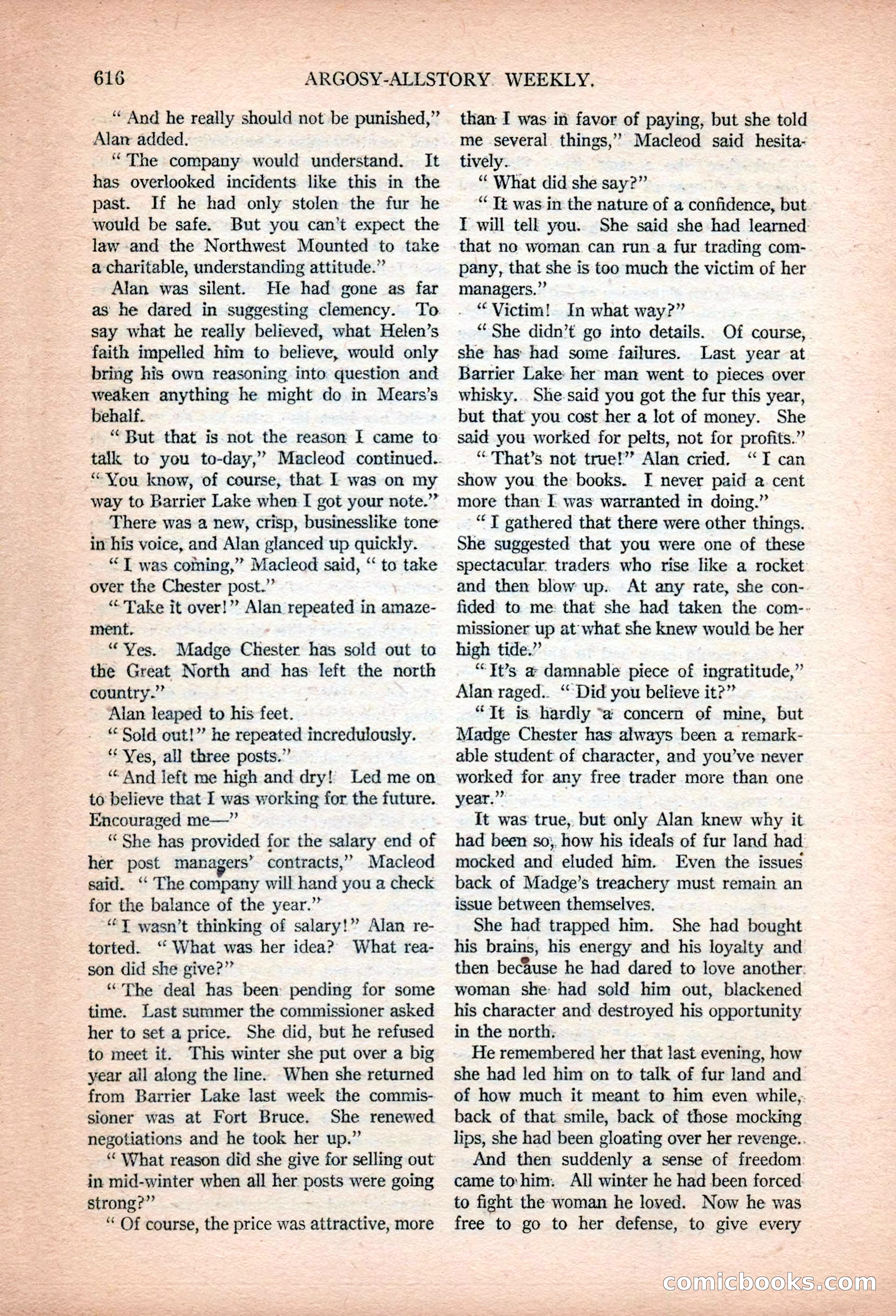 Argosy All-Story Weekly, January 13, 1923 — page 154 of 184