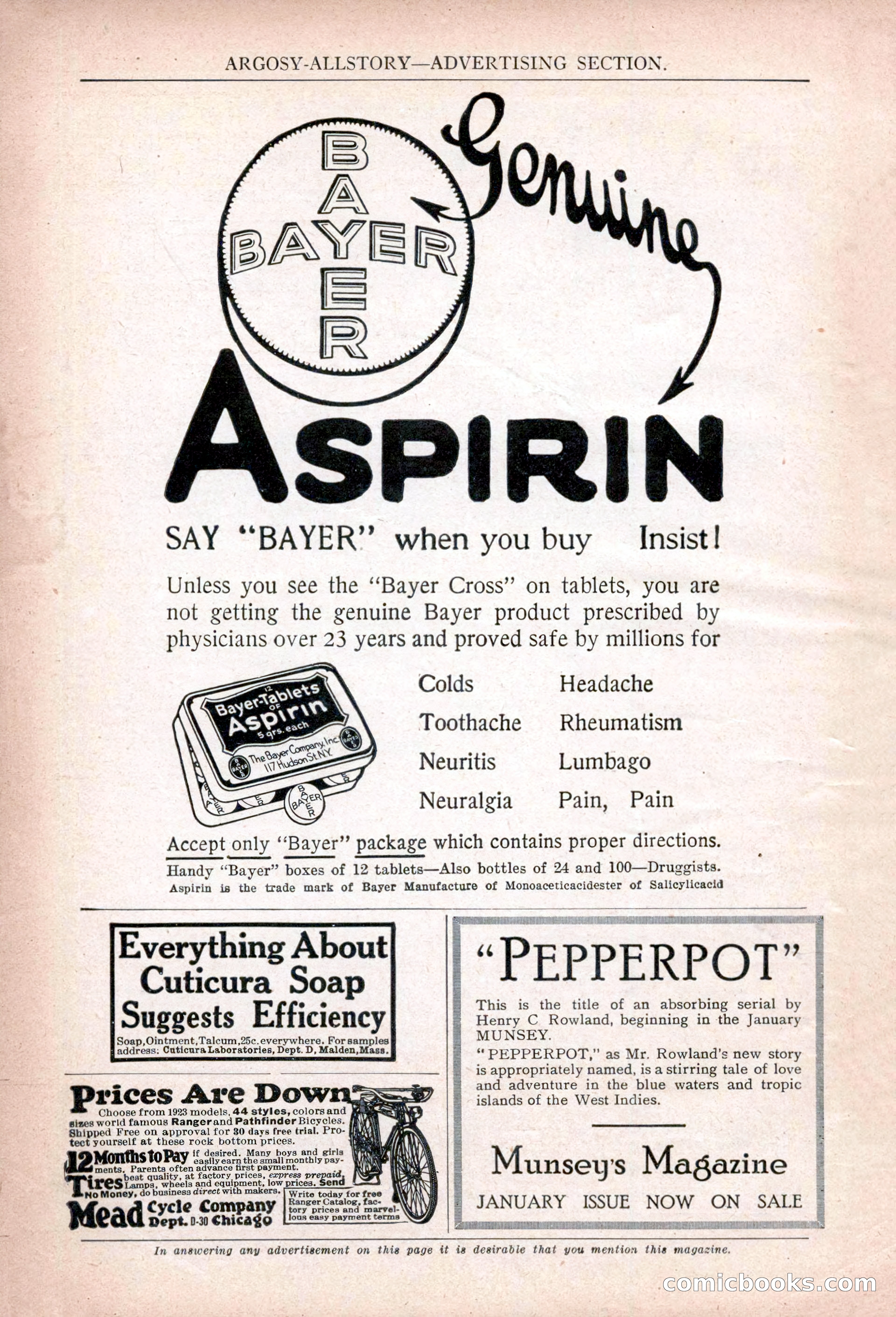 Argosy All-Story Weekly, January 13, 1923 — page 180 of 184