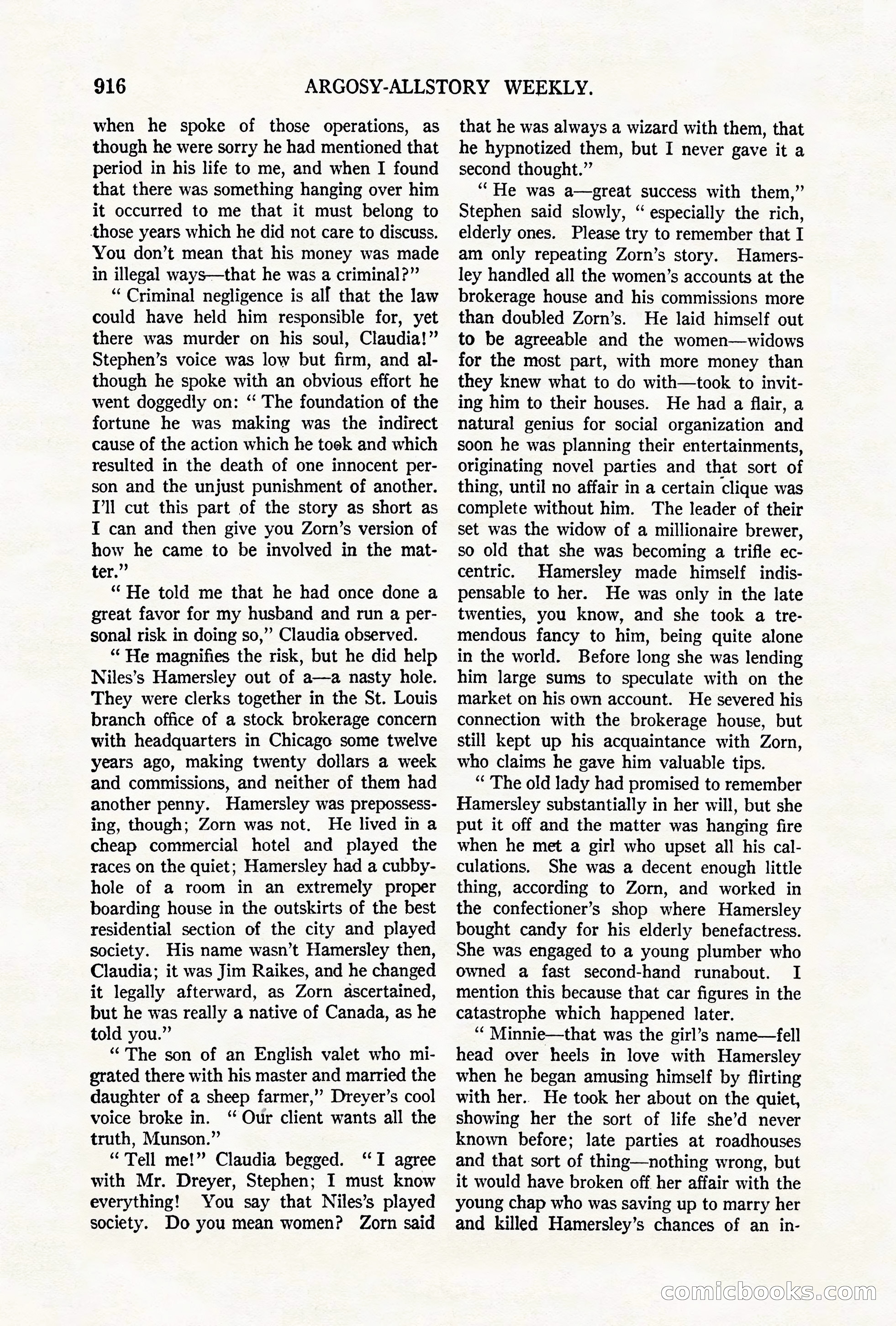 Argosy All-Story Weekly, October 6, 1923 — page 134 of 196