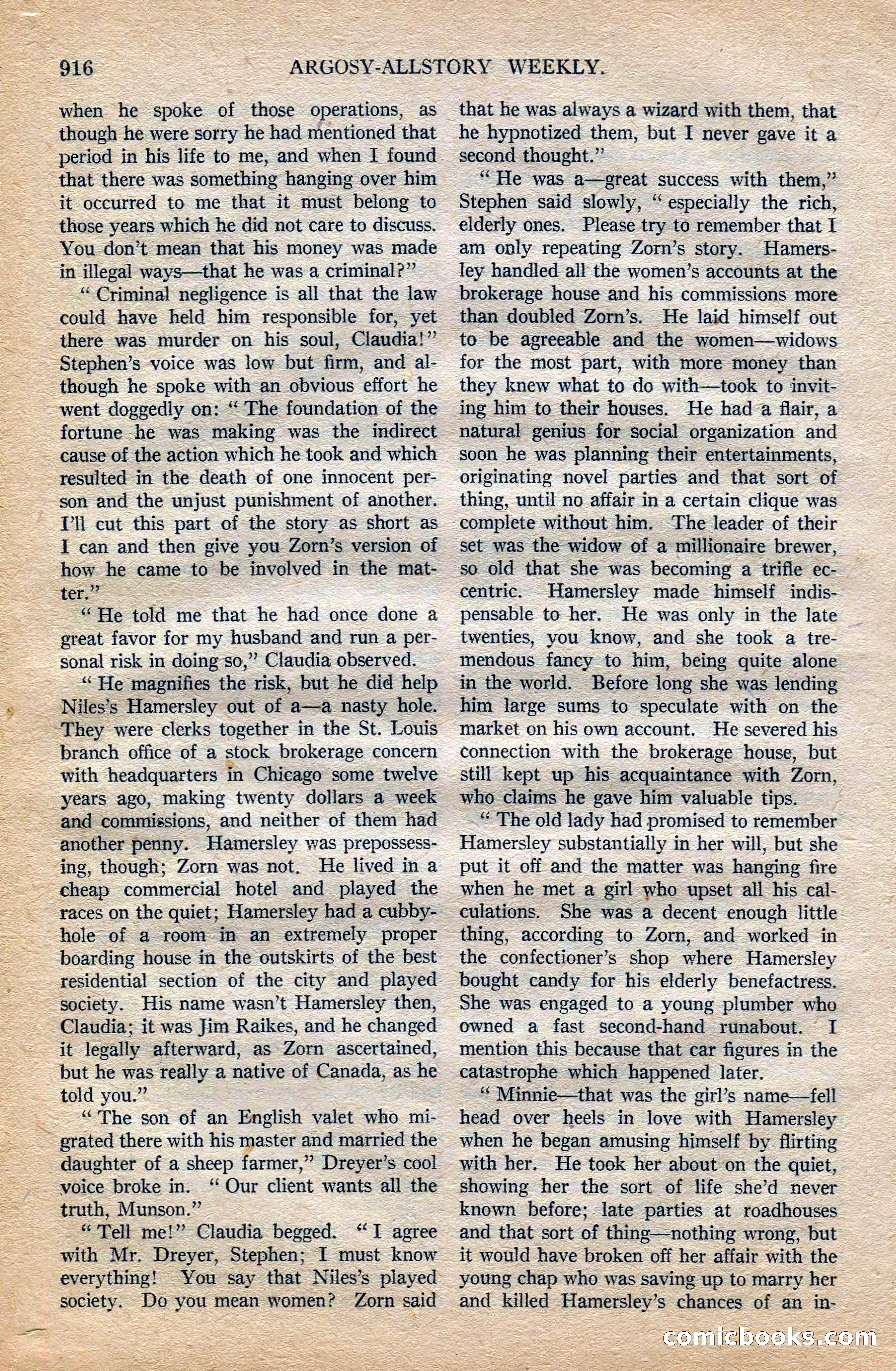 Argosy All-Story Weekly, October 6, 1923 — page 134 of 196
