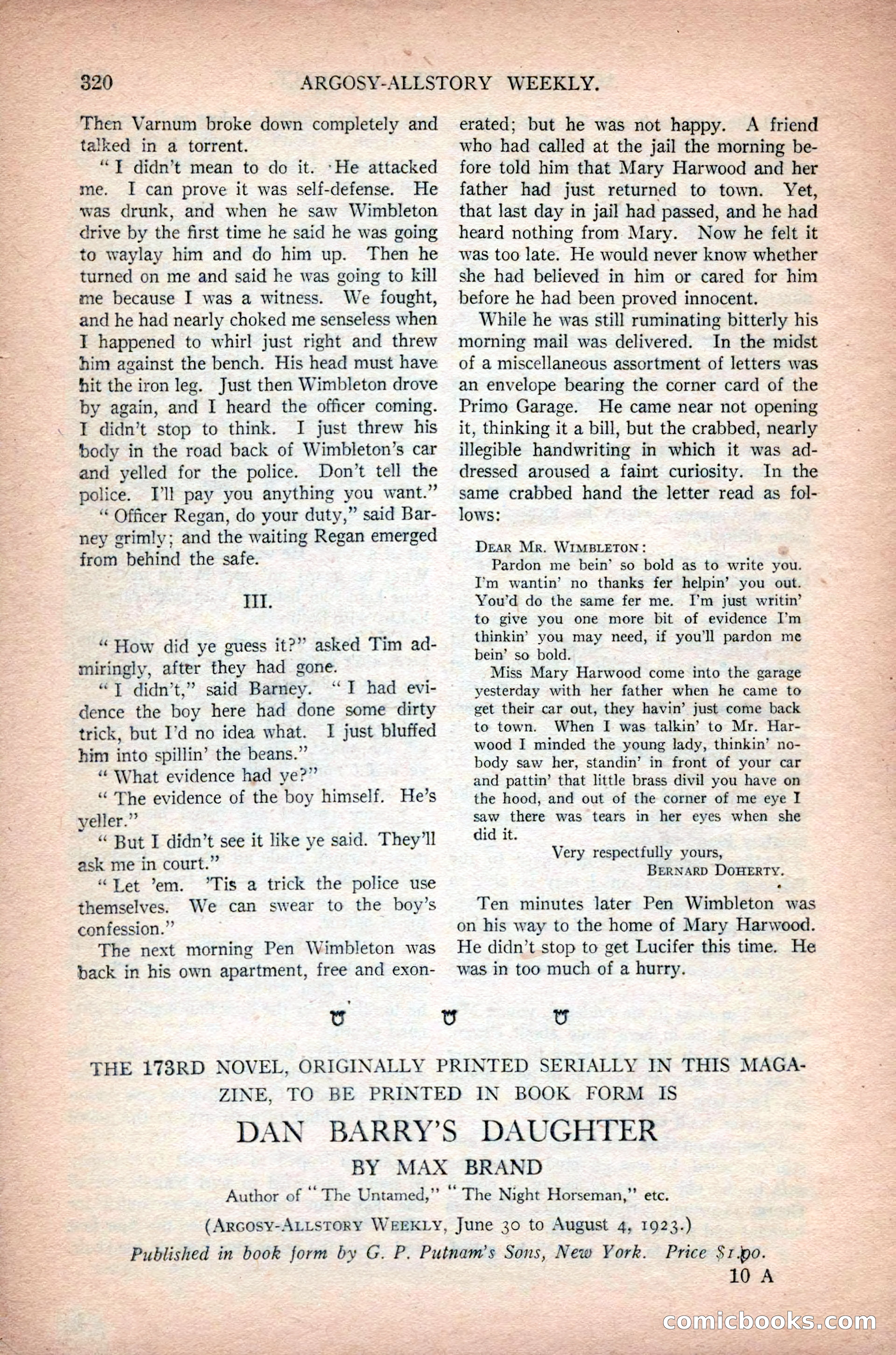 Argosy All-Story Weekly, February 23, 1924 — page 162 of 166