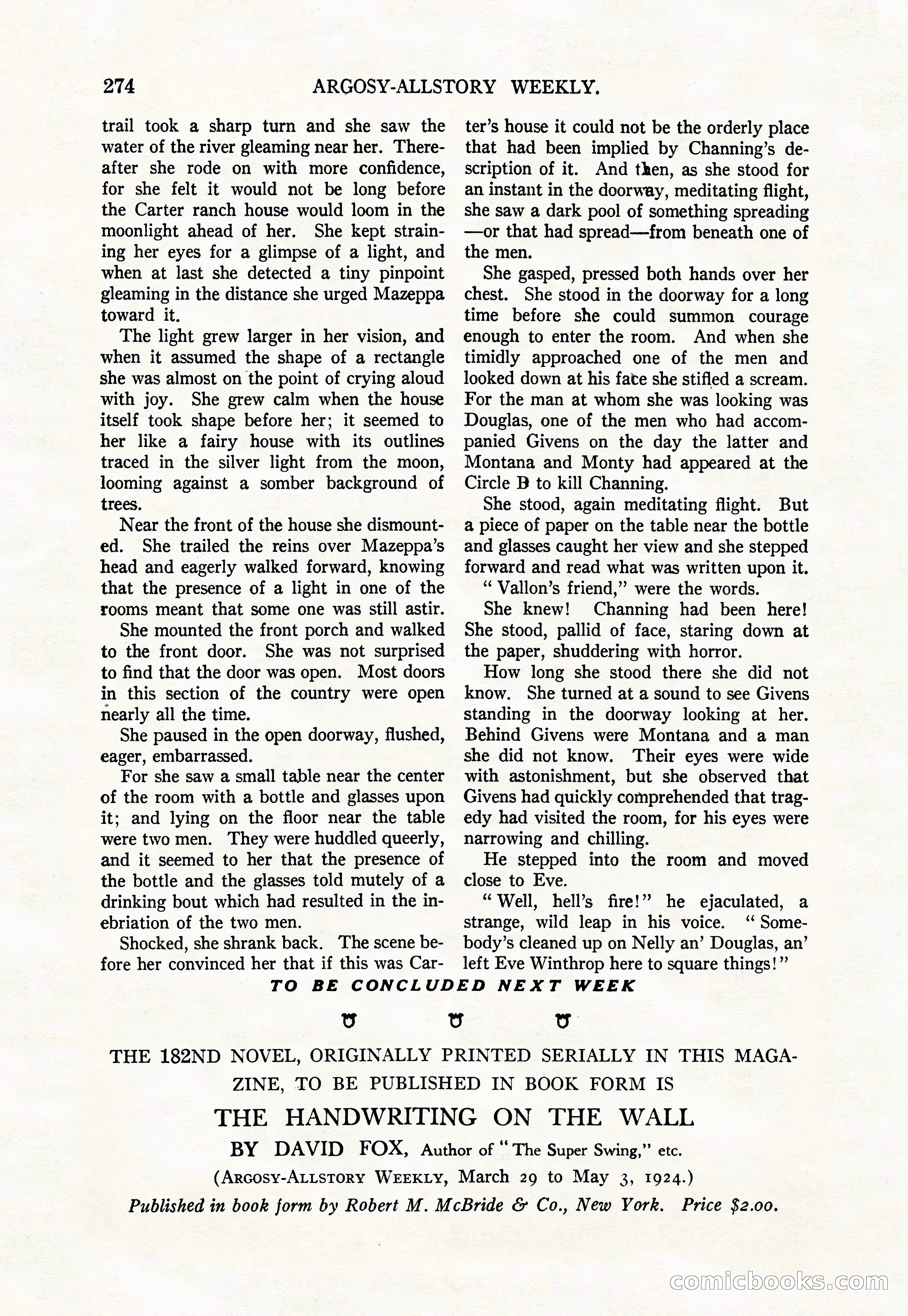 Argosy All-Story Weekly, August 9, 1924 — page 124 of 172