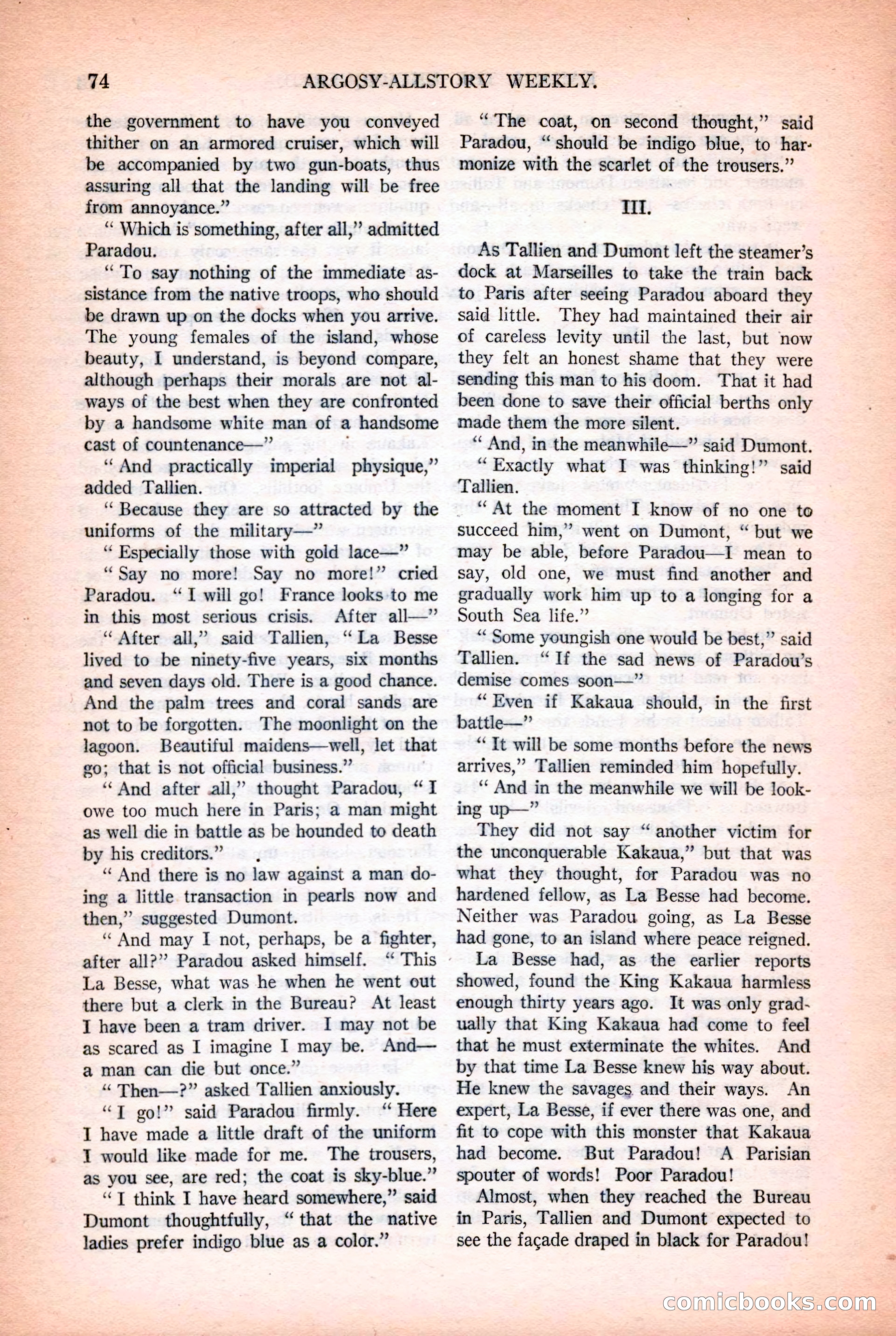 Argosy All-Story Weekly, October 25, 1924 — page 84 of 172