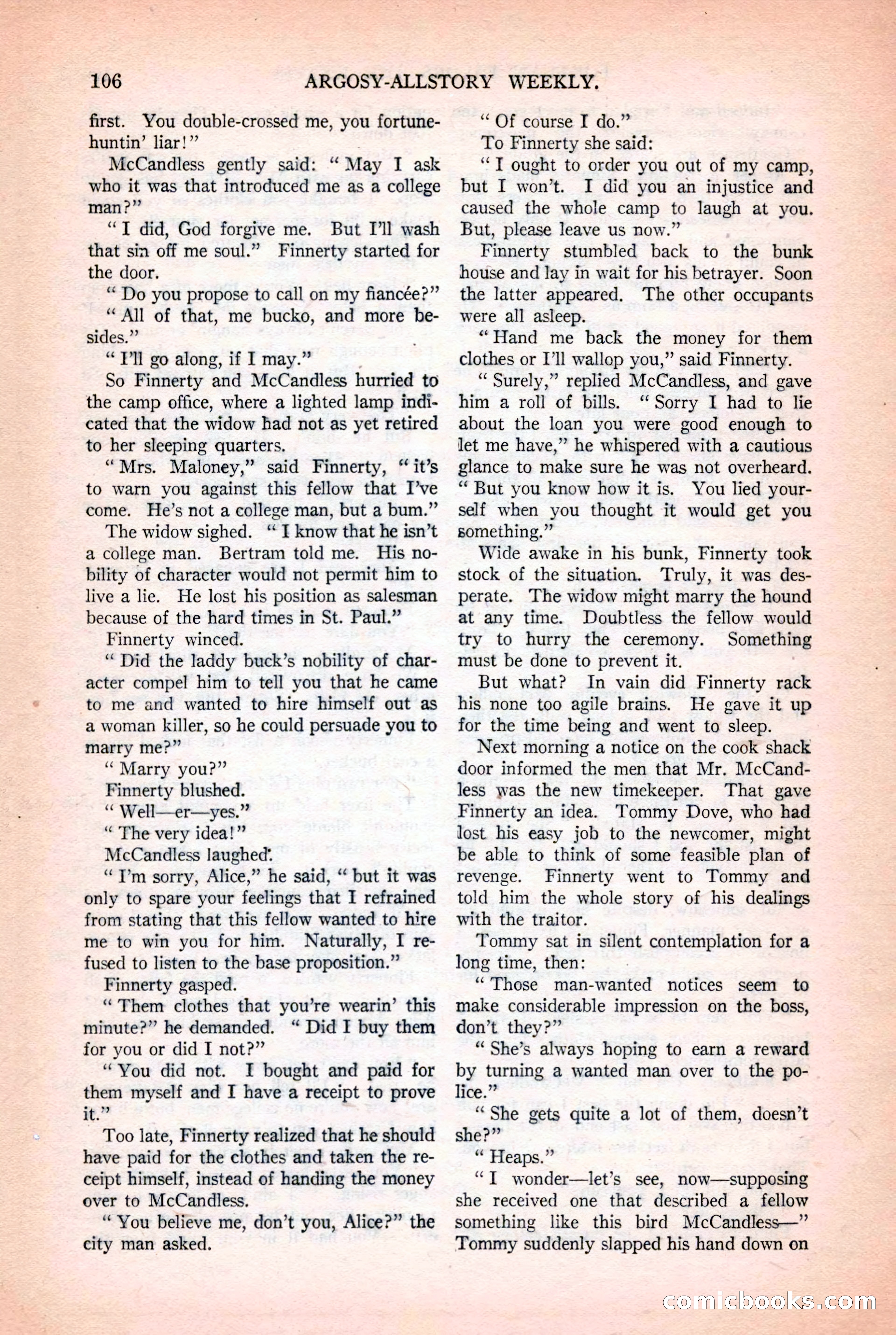 Argosy All-Story Weekly, October 25, 1924 — page 116 of 172