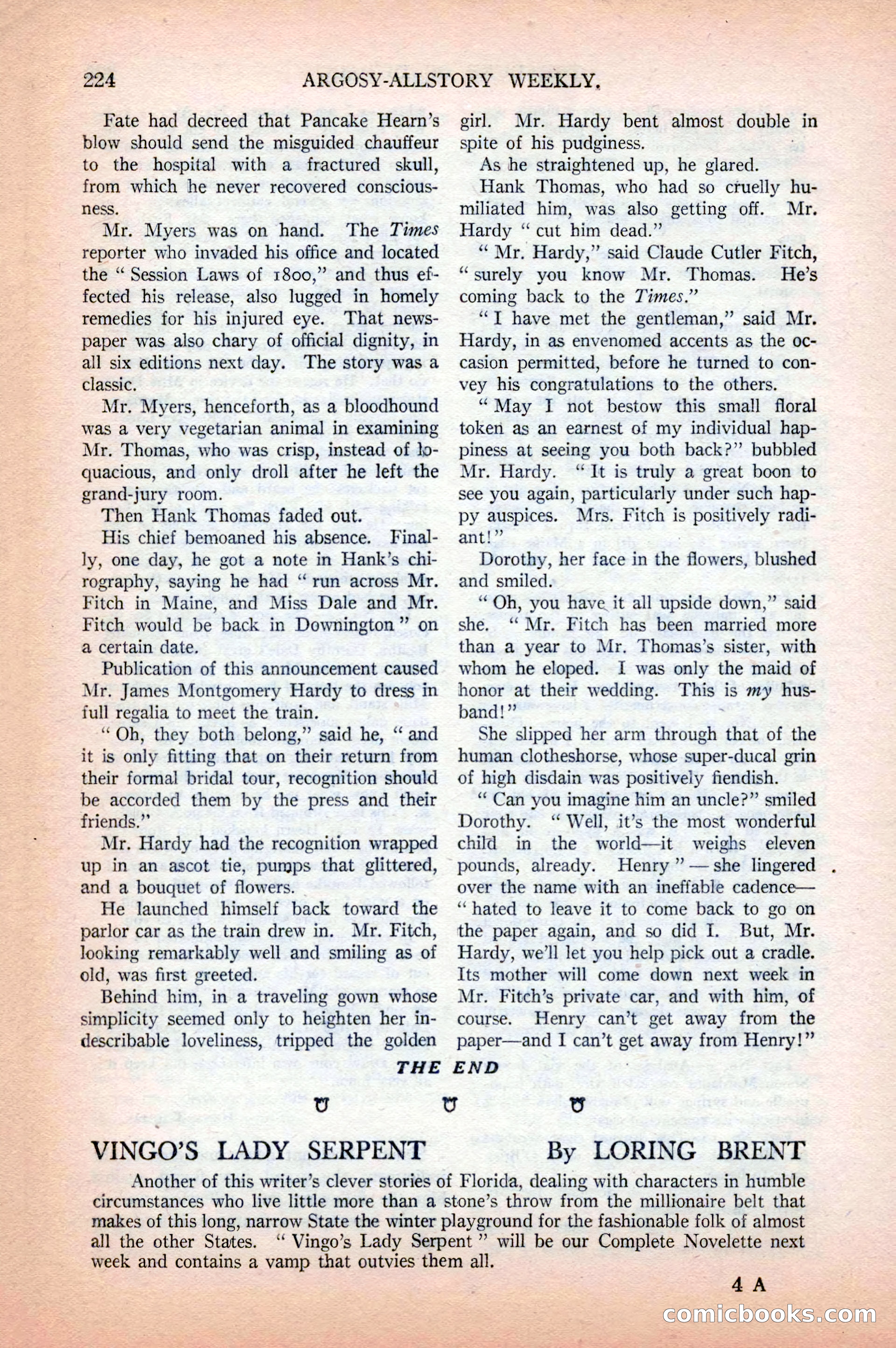 Argosy All-Story Weekly, April 18, 1925 — page 74 of 172