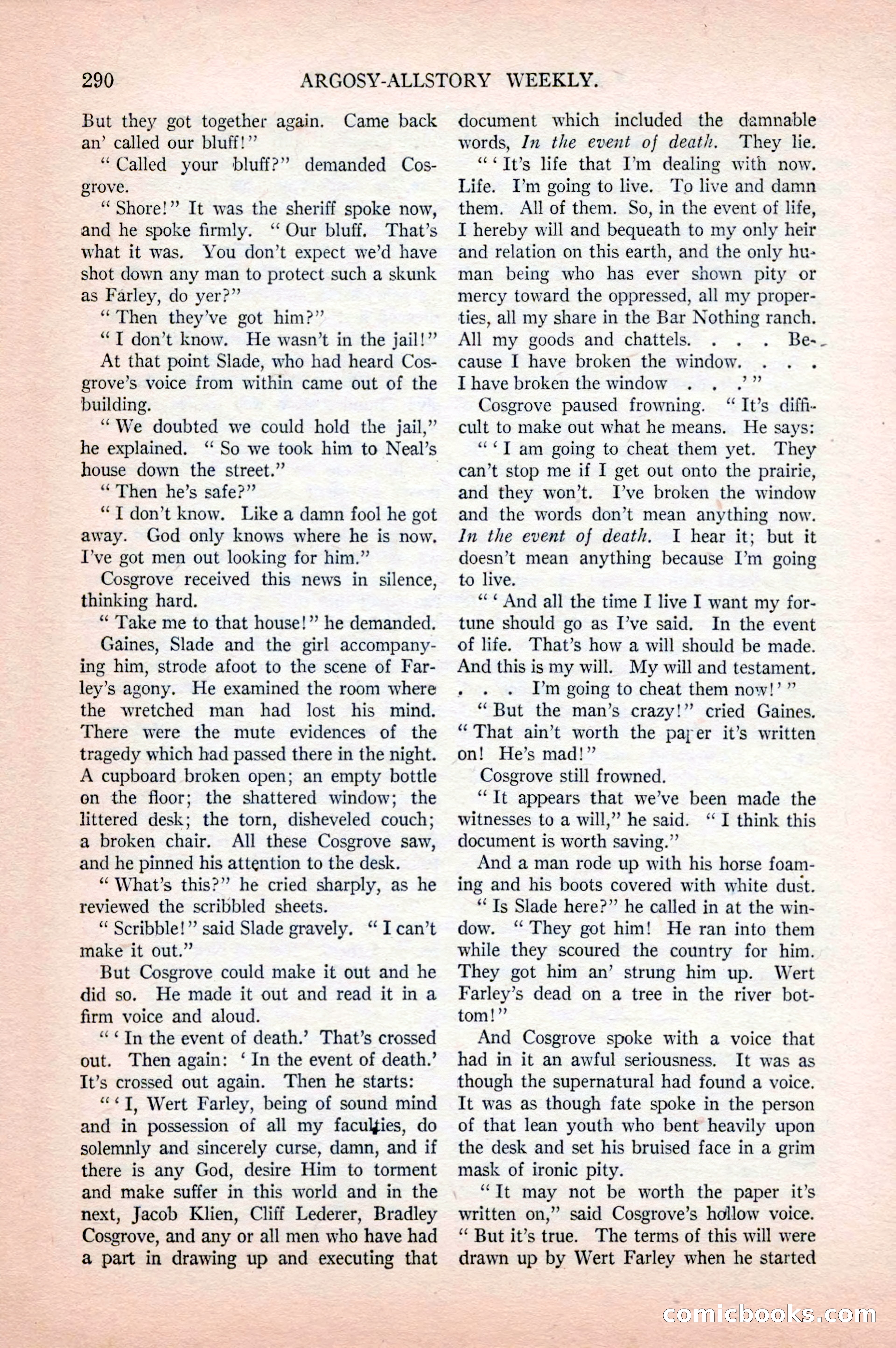 Argosy All-Story Weekly, April 18, 1925 — page 140 of 172