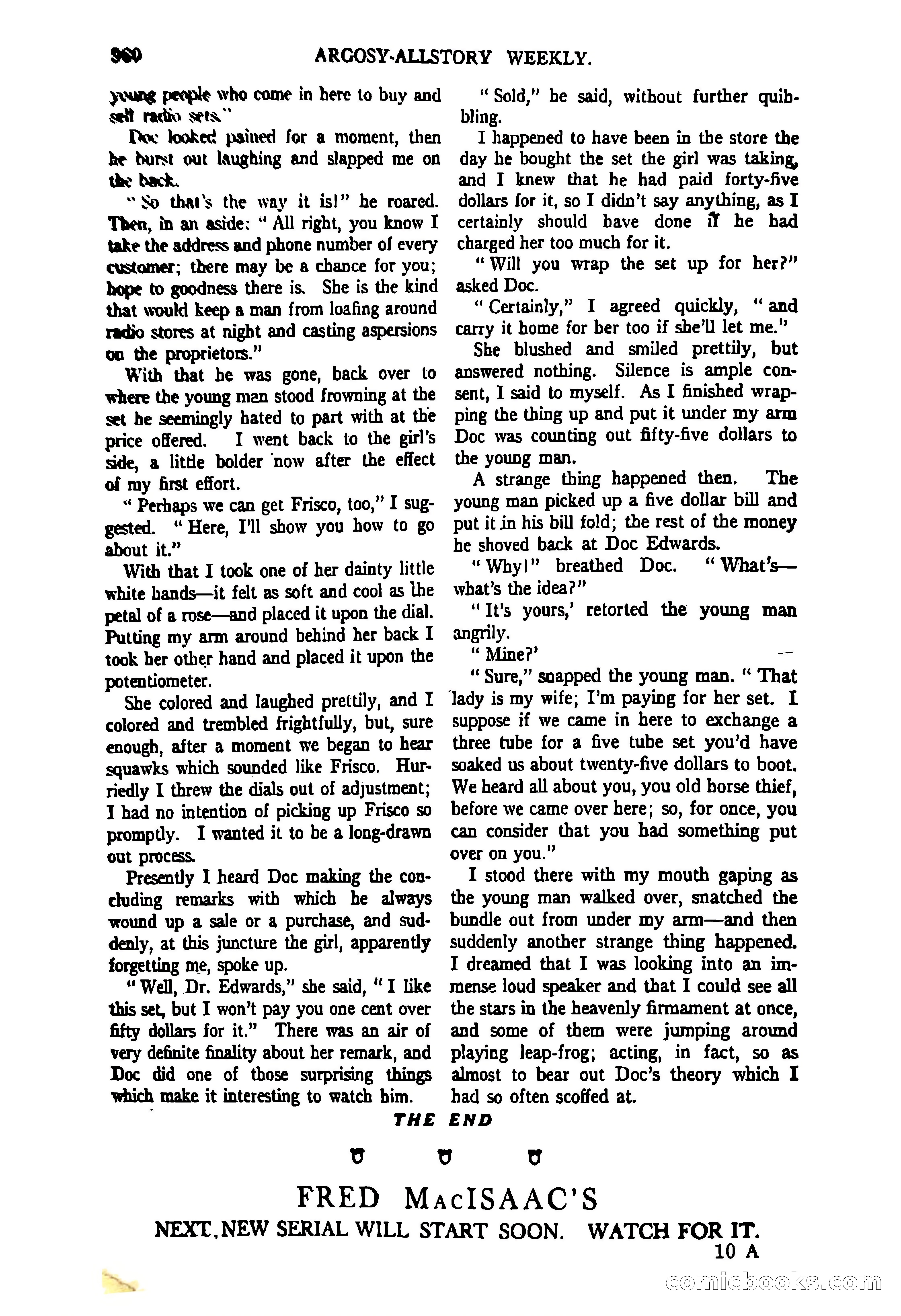 Argosy All-Story Weekly, June 27, 1925 — page 166 of 168