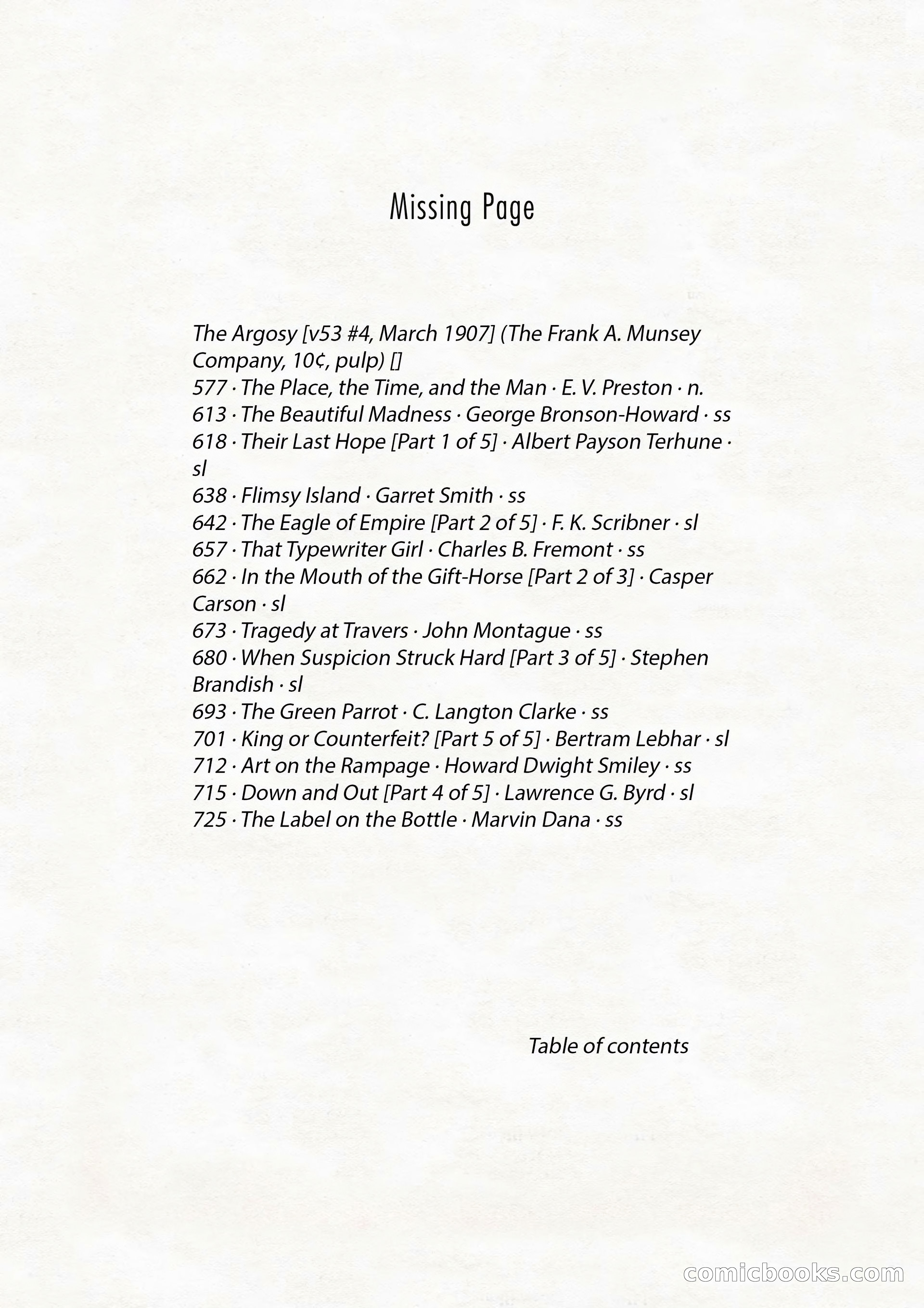 The Argosy, March 1907 — page 3 of 228
