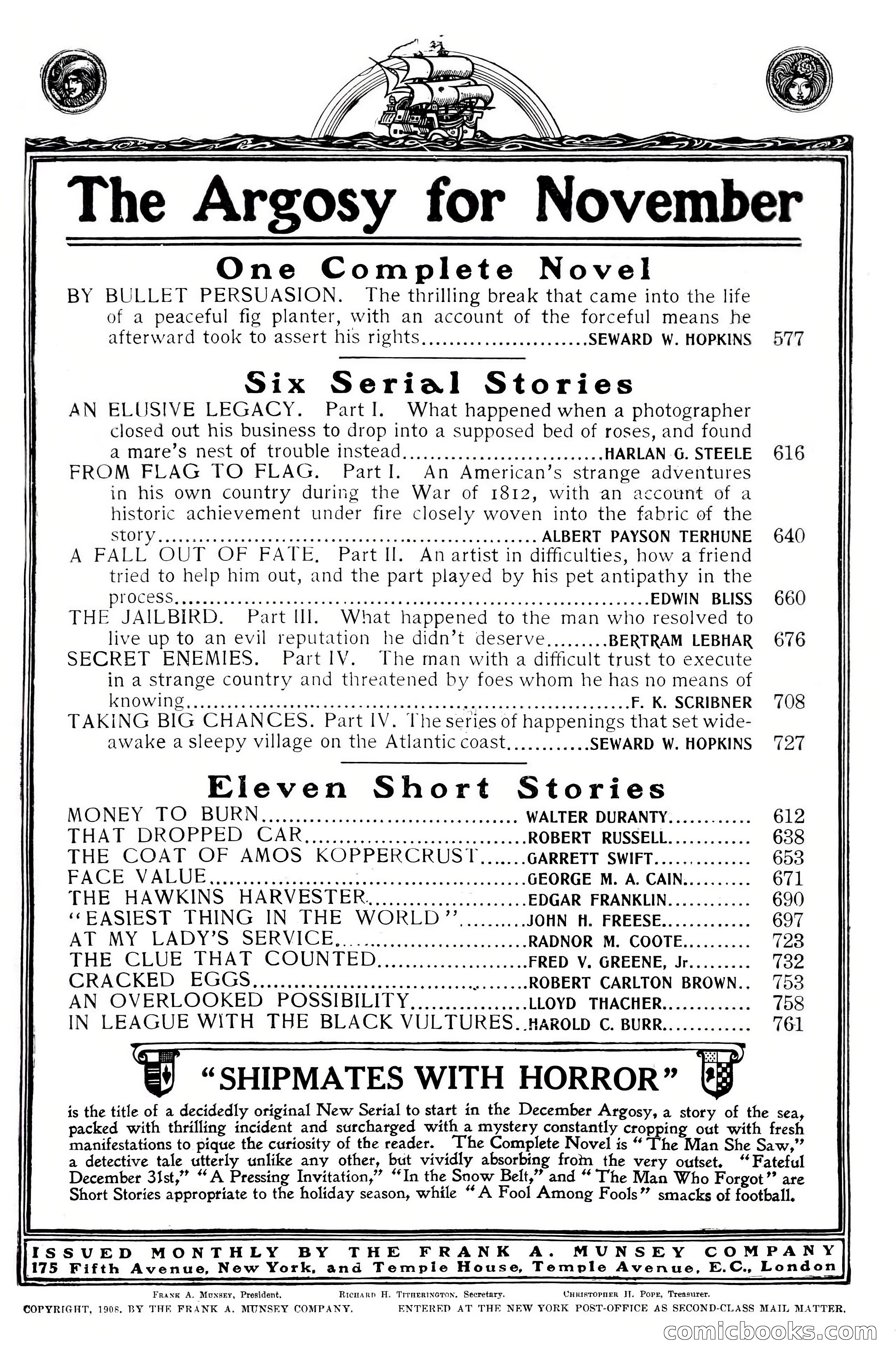 The Argosy, November 1908 — page 5 of 245